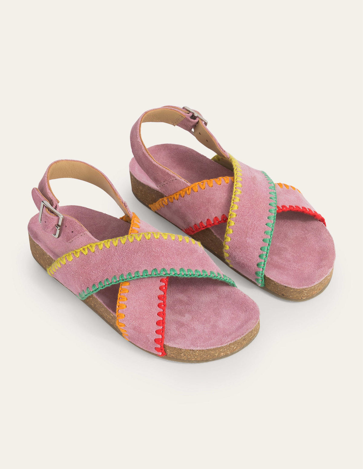 Crossover Sandals-Bright Petal Pink-2