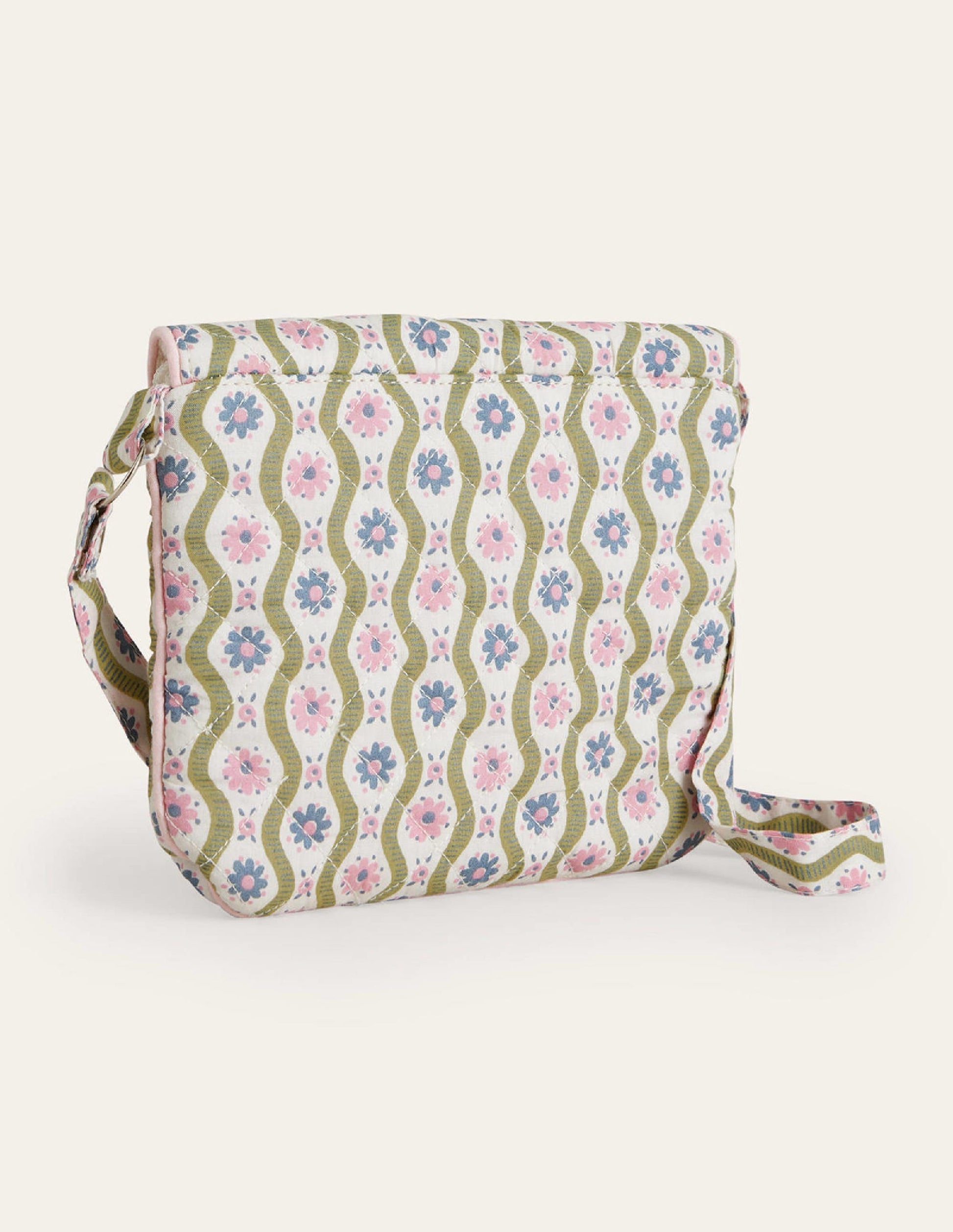 Quilted Crossbody Bag-Vanilla Pod Daisy Wave-2