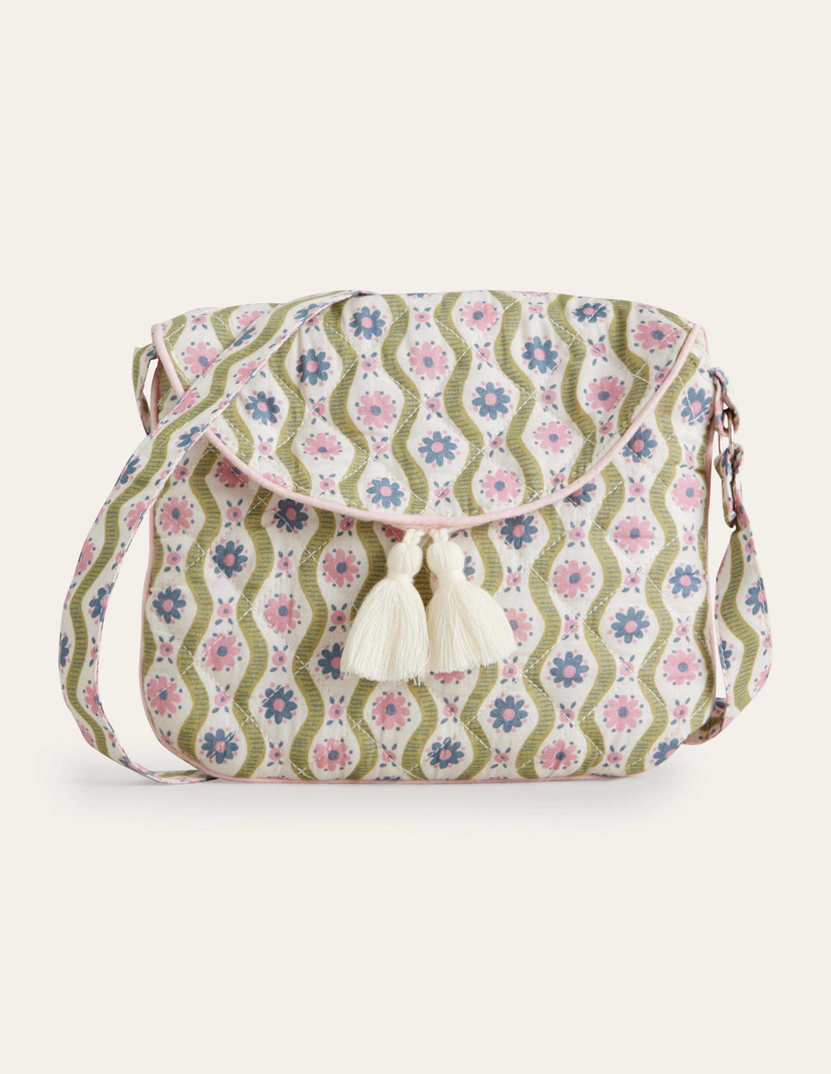 Quilted Crossbody Bag-Vanilla Pod Daisy Wave-1