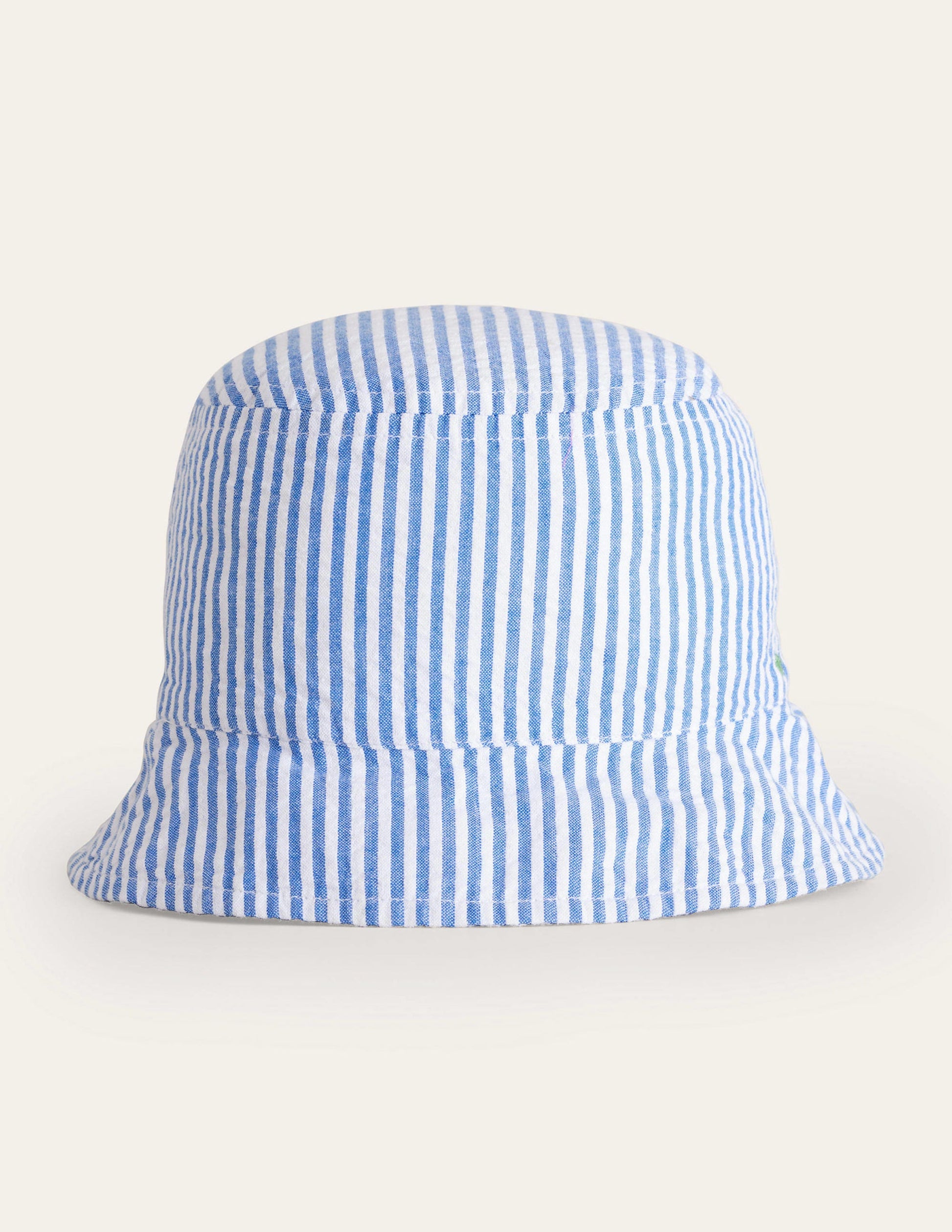 Woven Bucket Hat-Blue Ticking-1