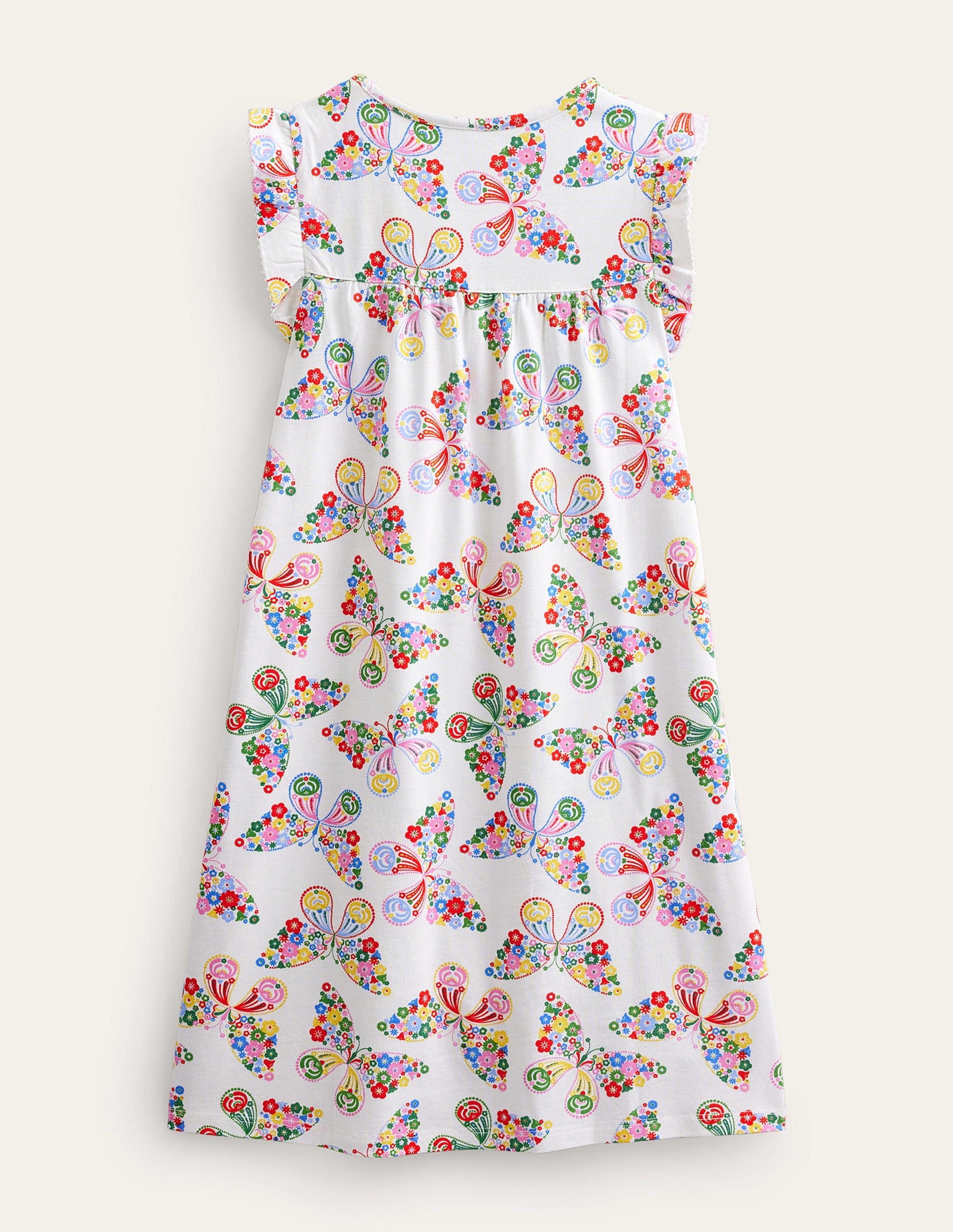 Printed Nightgown-Ivory Butterflies-2