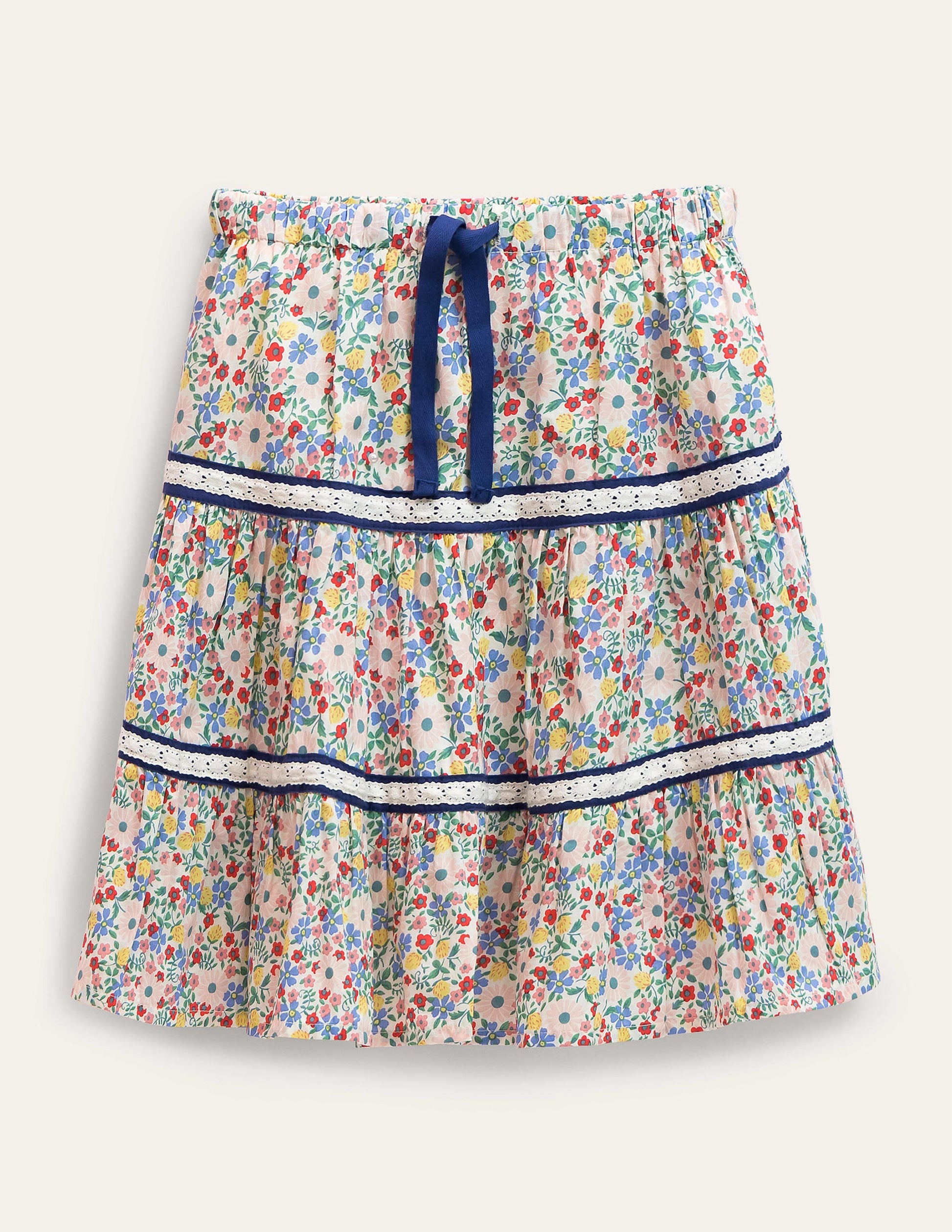 Midi Tiered Skirt-Vanilla Pod Floral-1