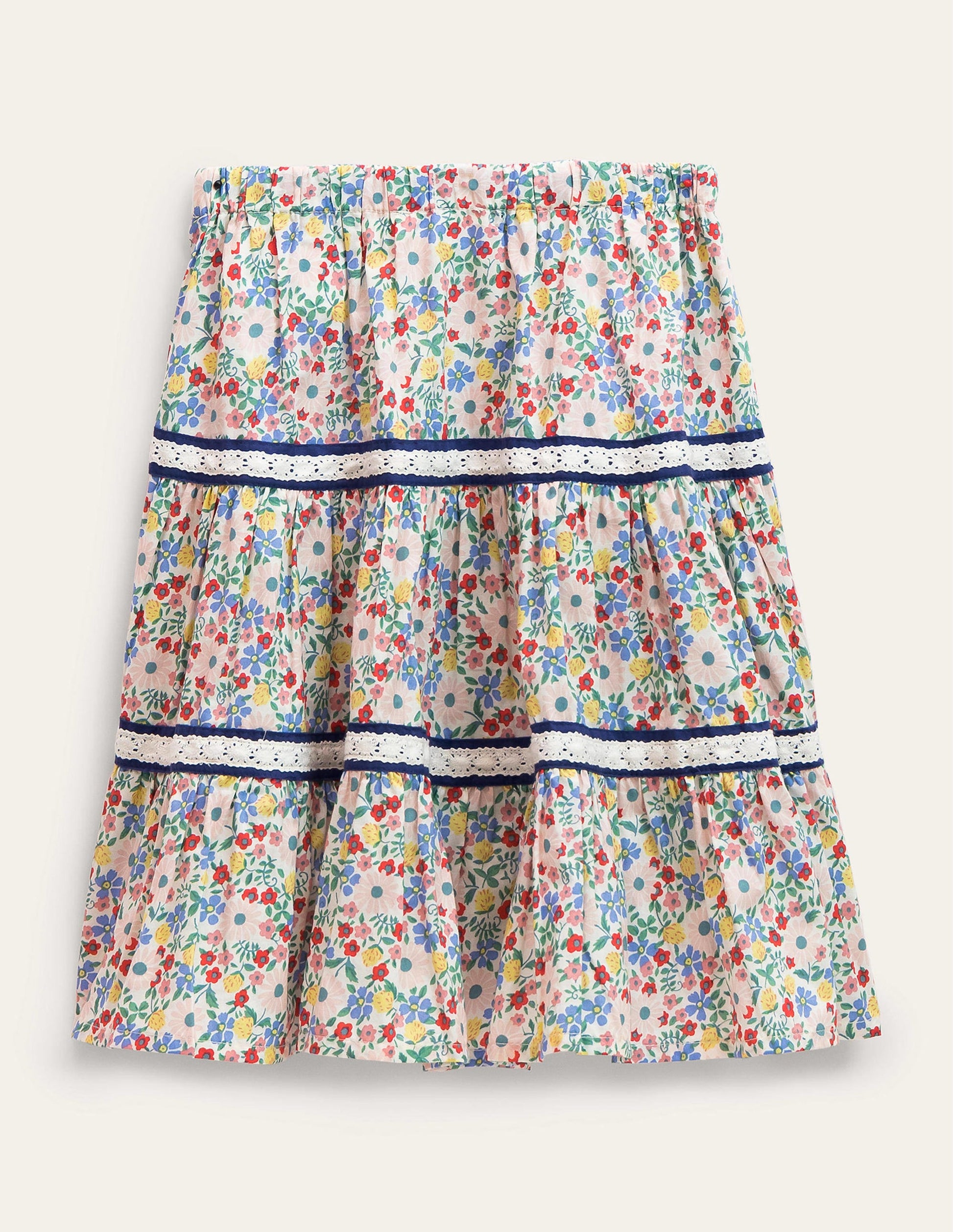 Midi Tiered Skirt-Vanilla Pod Floral-2