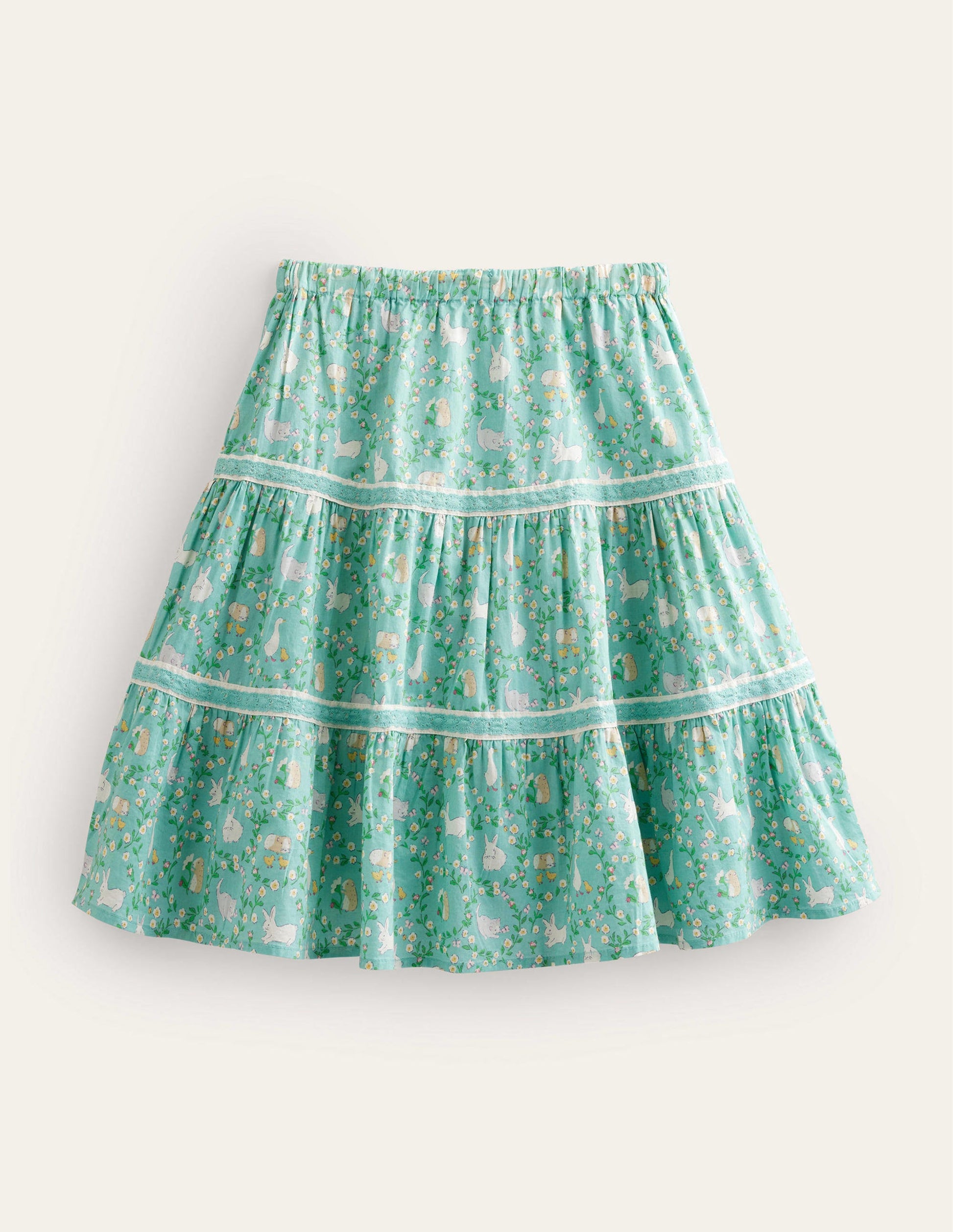 Midi Tiered Skirt-Hot Spring Bunnies-2