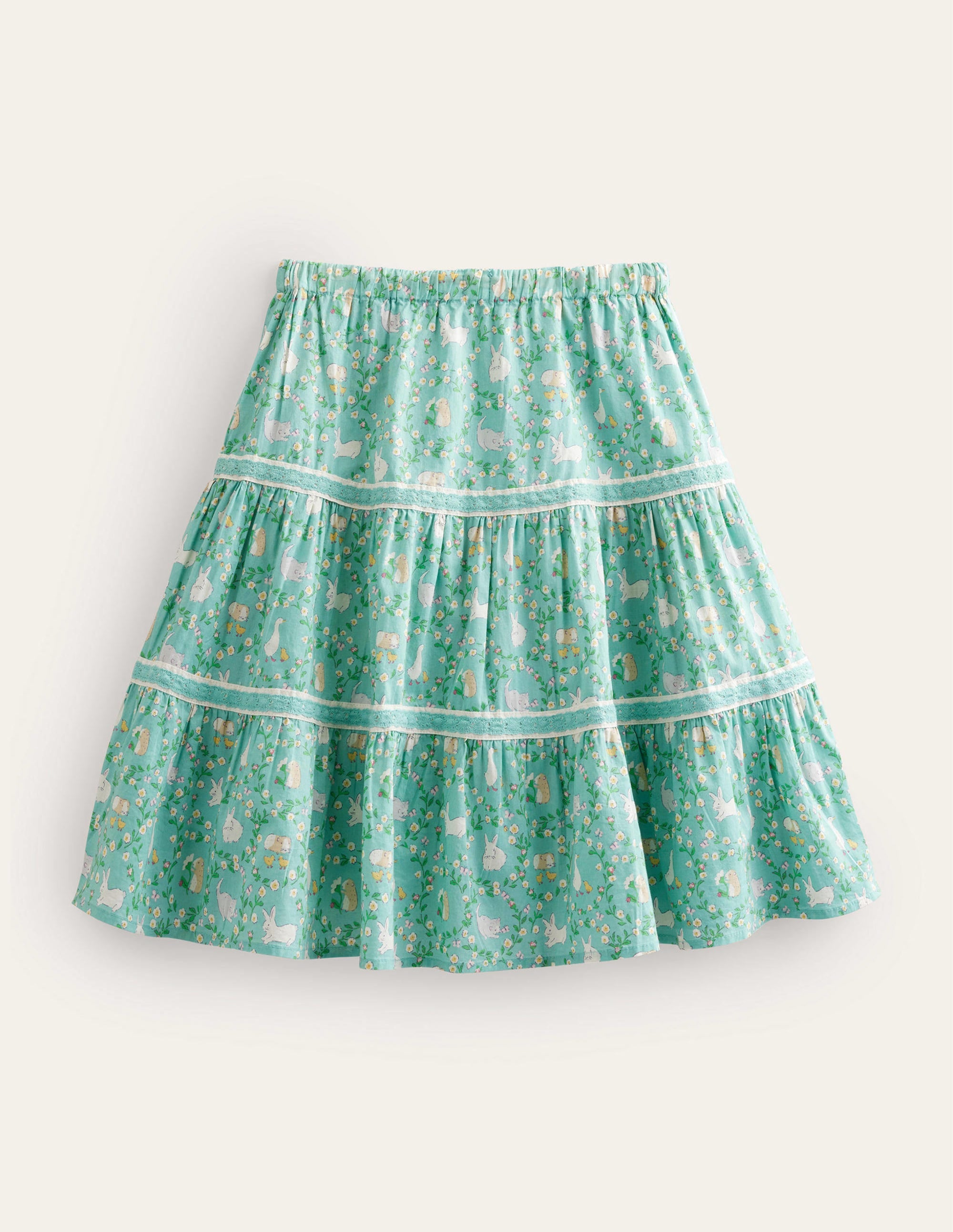 Midi Tiered Skirt-Hot Spring Bunnies - Image 2