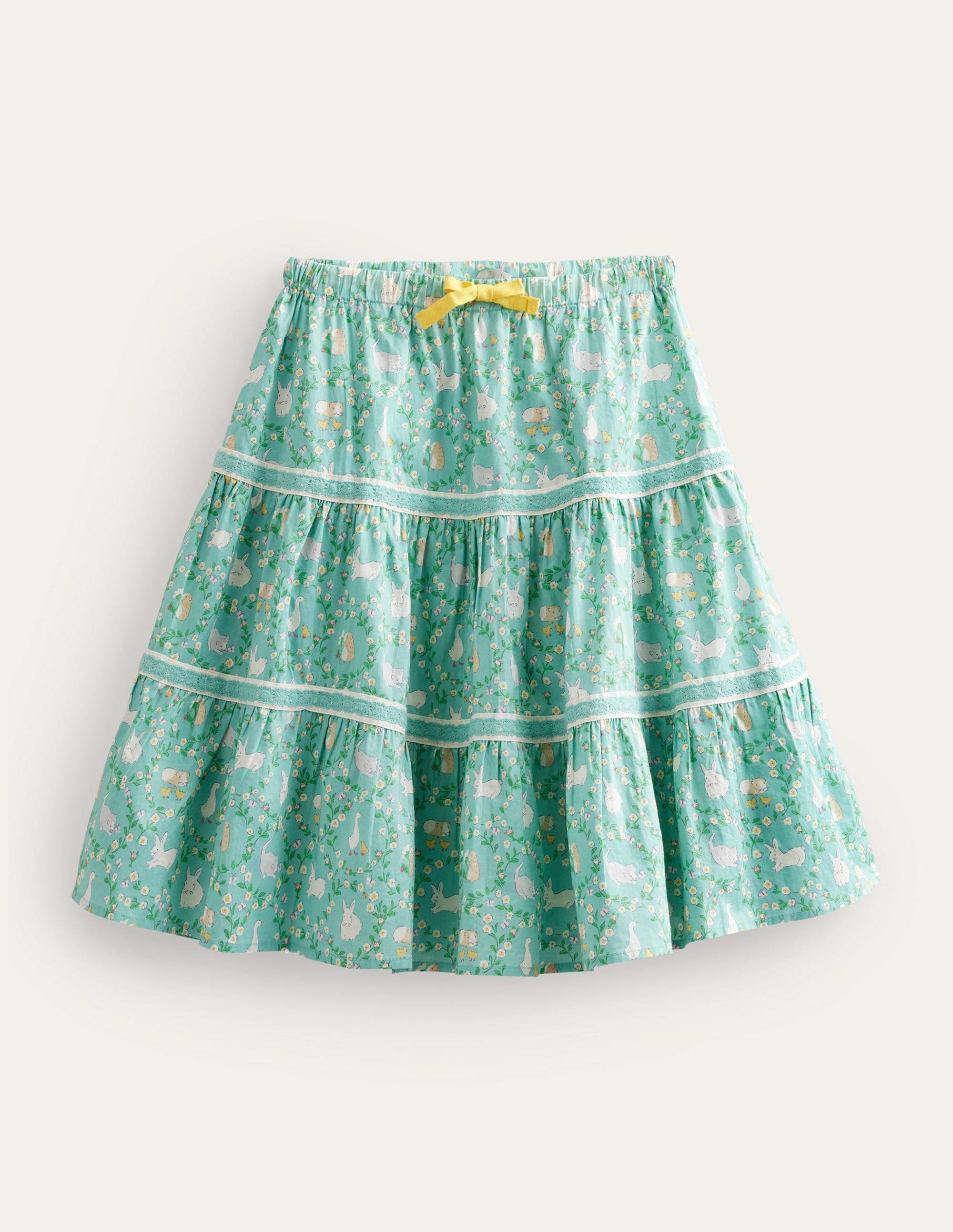 Midi Tiered Skirt-Hot Spring Bunnies - Image 1