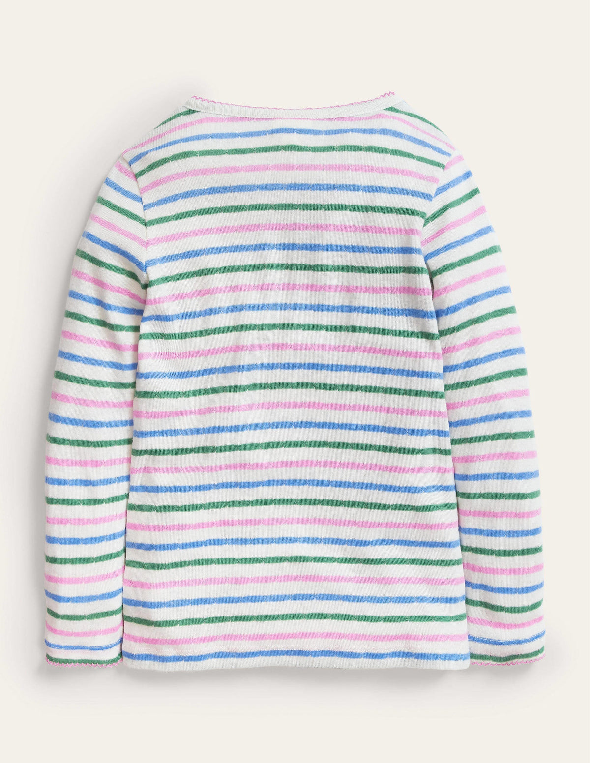 Supersoft Pointelle T-shirt-Boto Pink/Blue-2