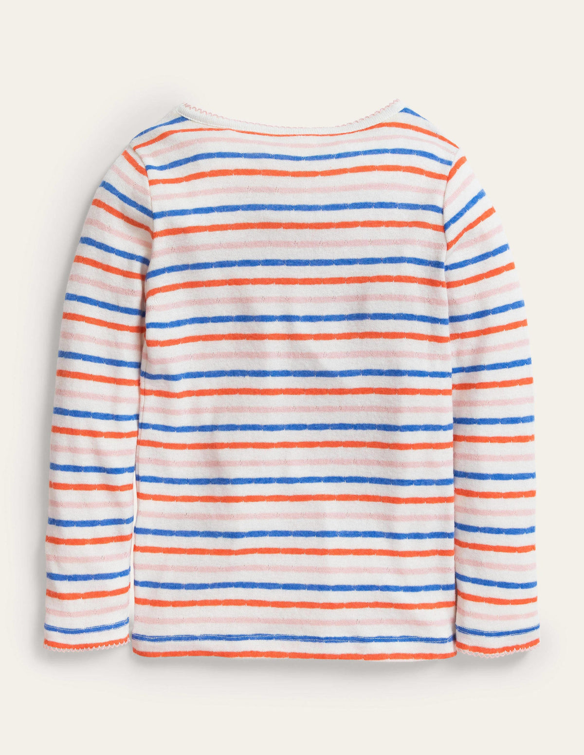 Supersoft Pointelle T-shirt-Mandarin Red/Provence Blue-2