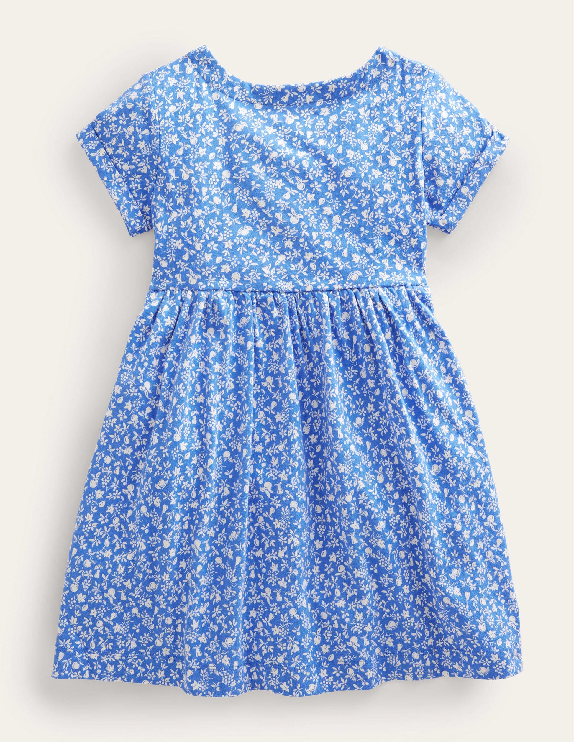 Short Sleeve Fun Jersey Dress-Penzance Blue Orchard-2