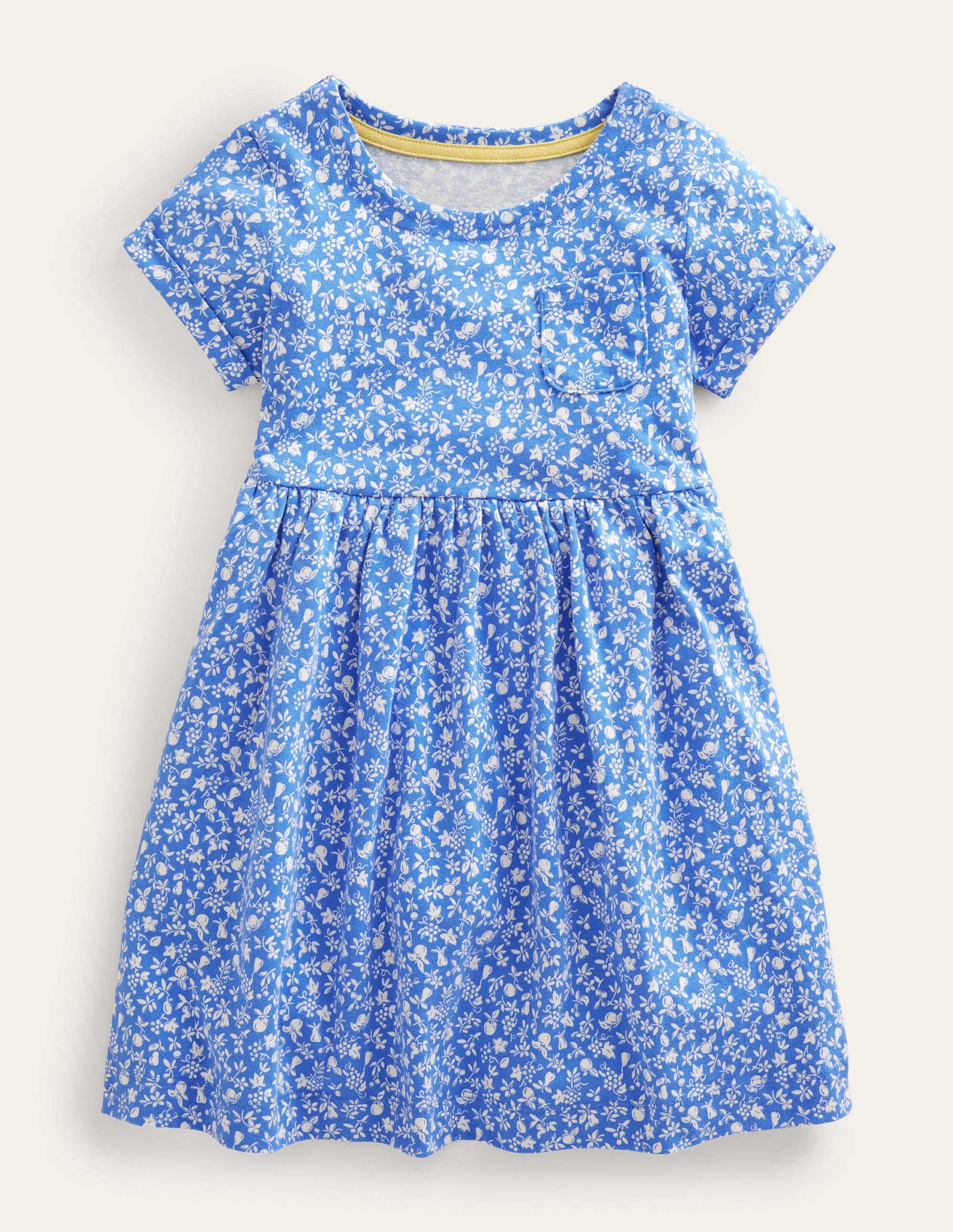 Short Sleeve Fun Jersey Dress-Penzance Blue Orchard - Image 1