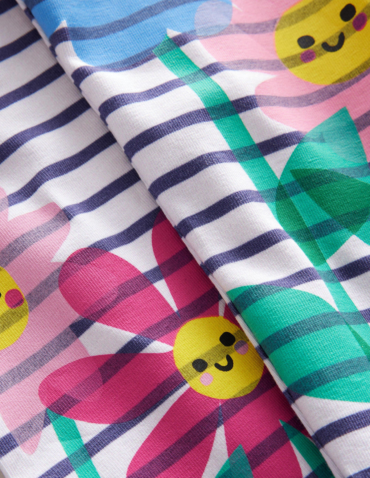 Fun Leggings-Vanilla Pod/Navy Flowers - Image 3
