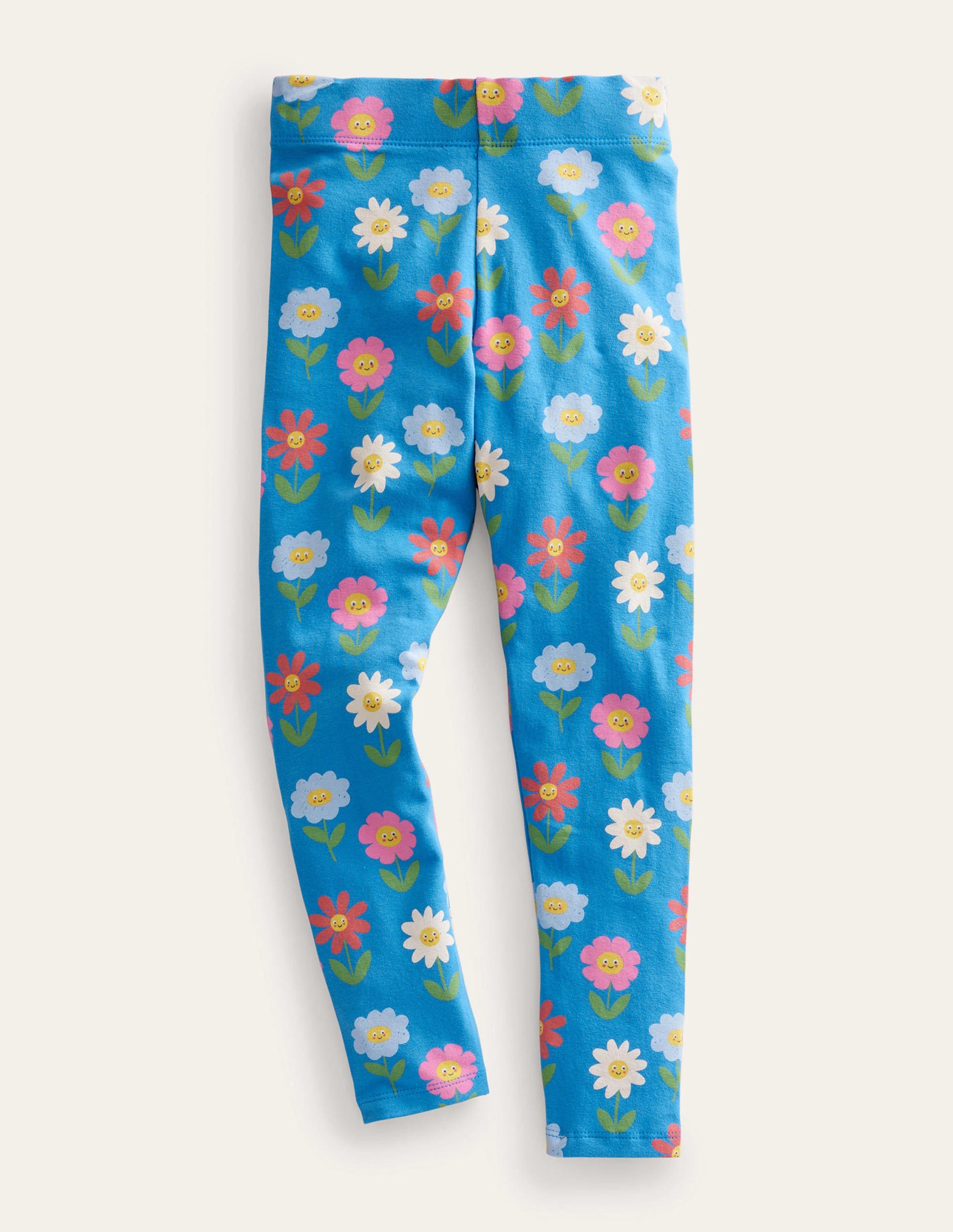Fun Leggings-Penzance Blue Flowers - Image 1