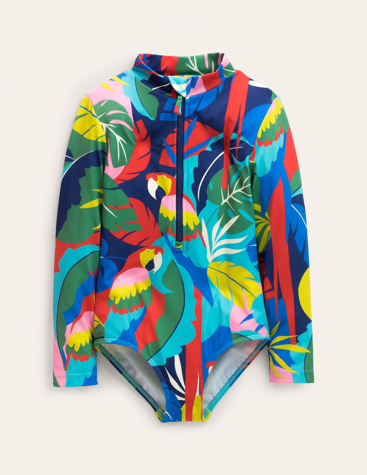 Long-sleeved Swimsuit-Multi Parrot-1