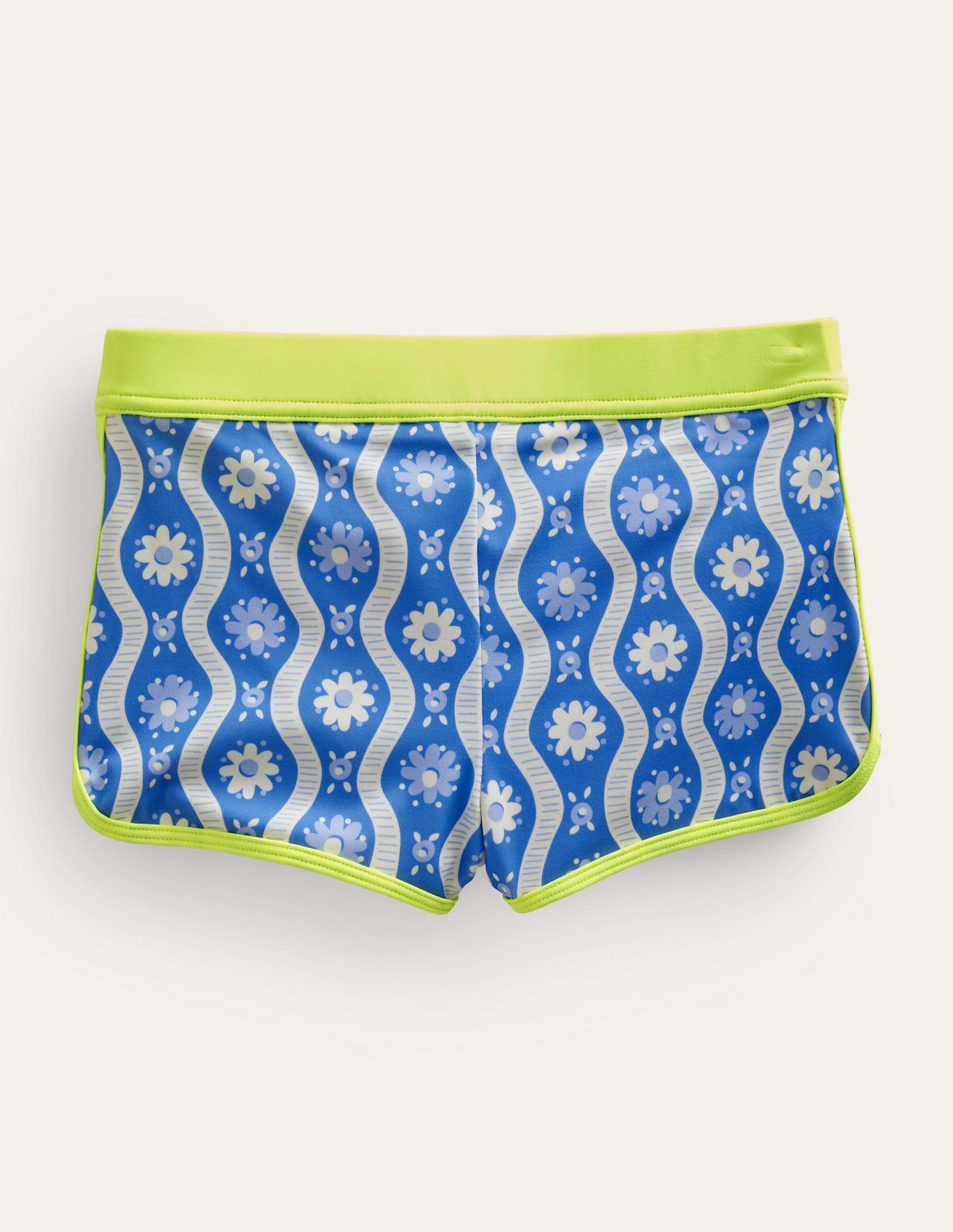 Patterned Swim Shorts-Penzance Blue Daisy Wave - Image 2