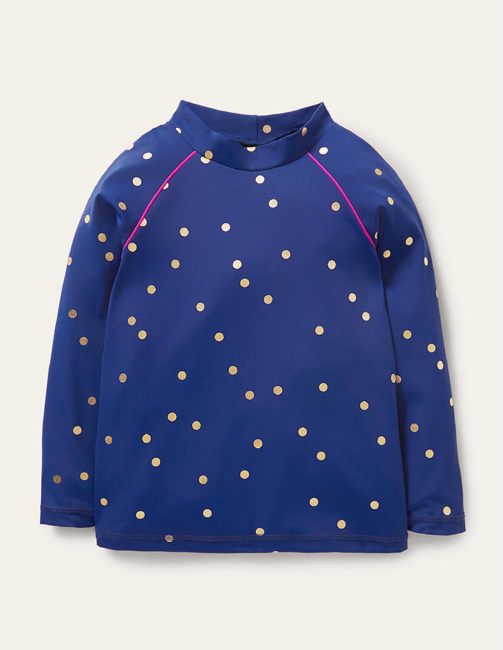 Patterned Rash Guard-Harmony Blue Gold Spot - Image 1
