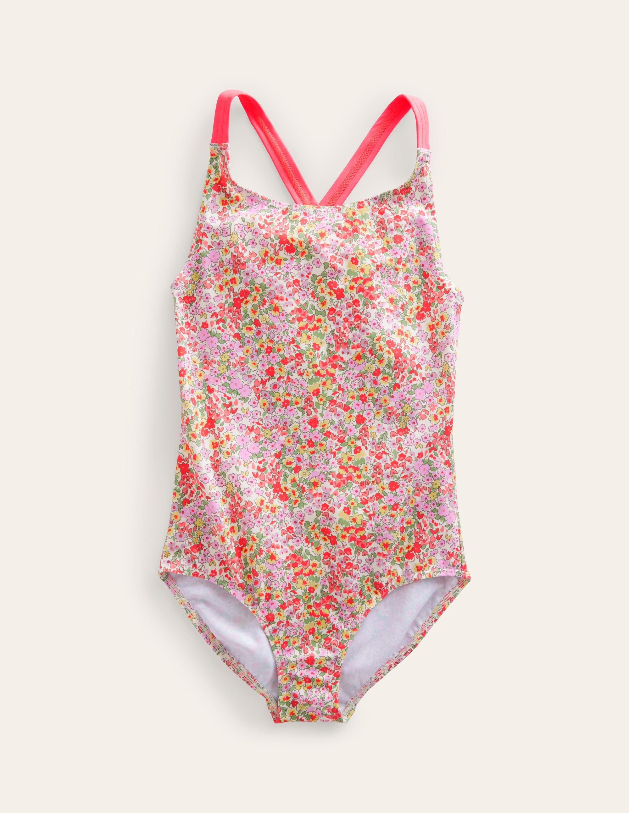 Cross-back Printed Swimsuit-Spring Time Floral - Image 1