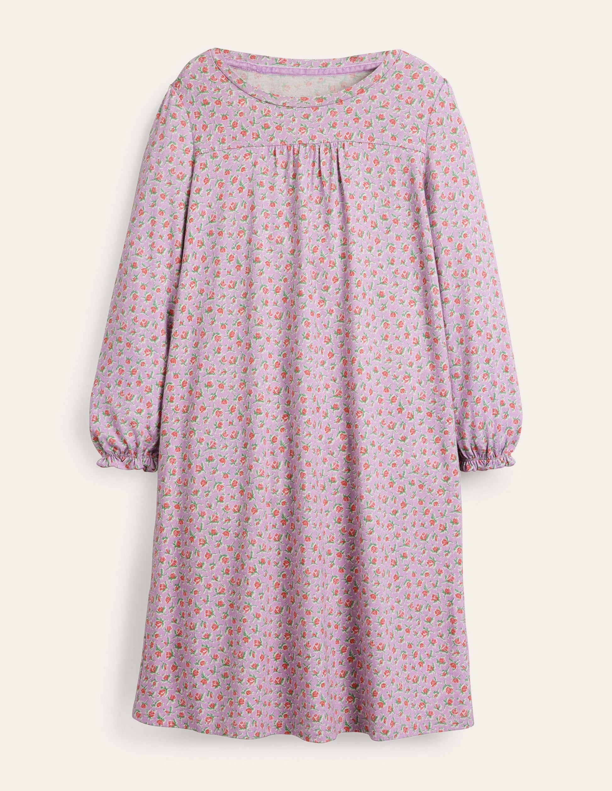 Printed Long-sleeved Nightie-Lilac Vintage Sprig-1