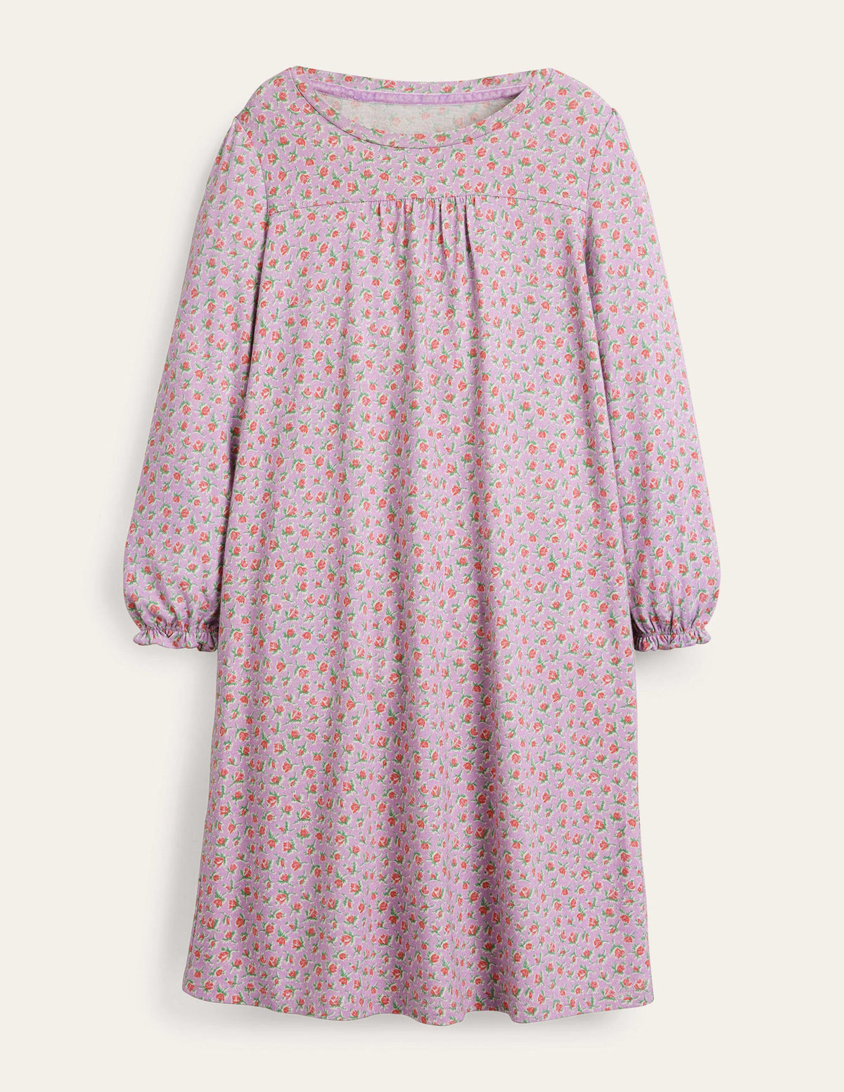 Printed Long-sleeved Nightie-Lilac Vintage Sprig - Image 1