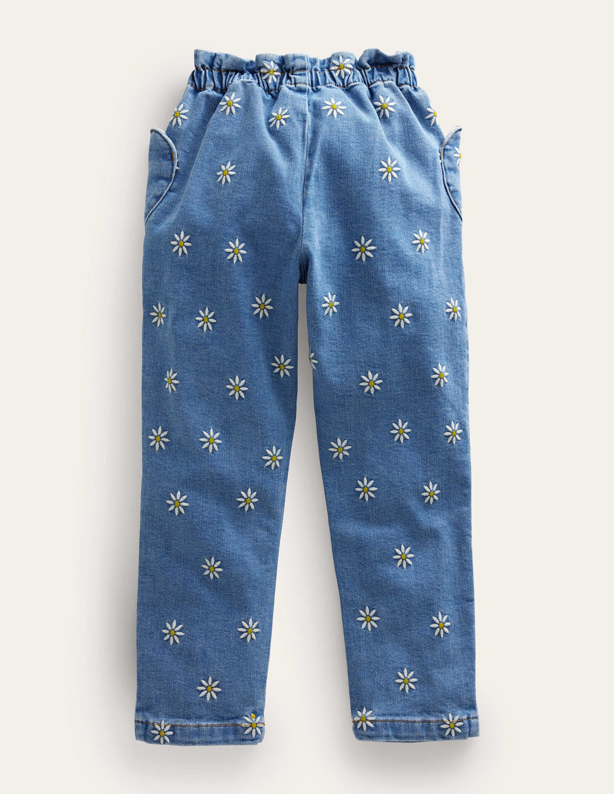Pull-on Pants-Mid Vintage Embroidered Daisy - Image 2