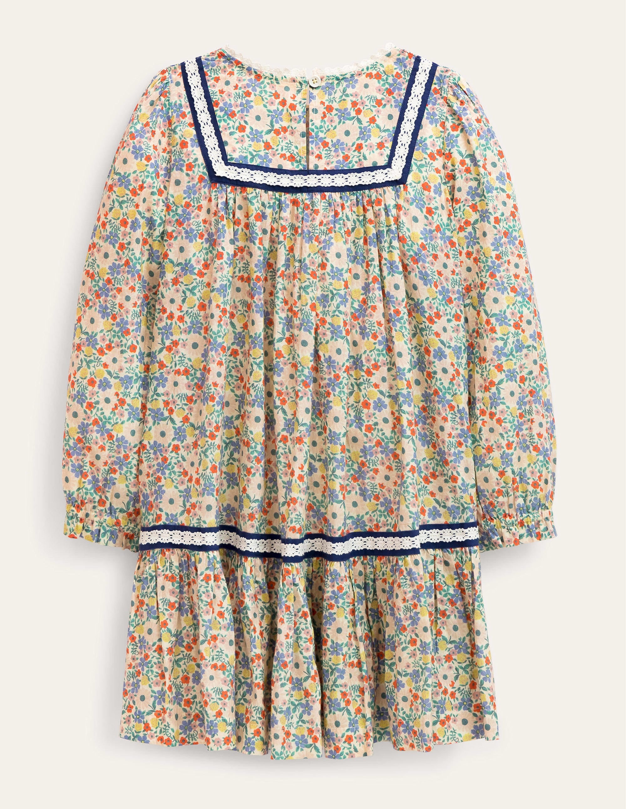 Lace Trim Woven Dress-Vanilla Pod Floral - Image 2