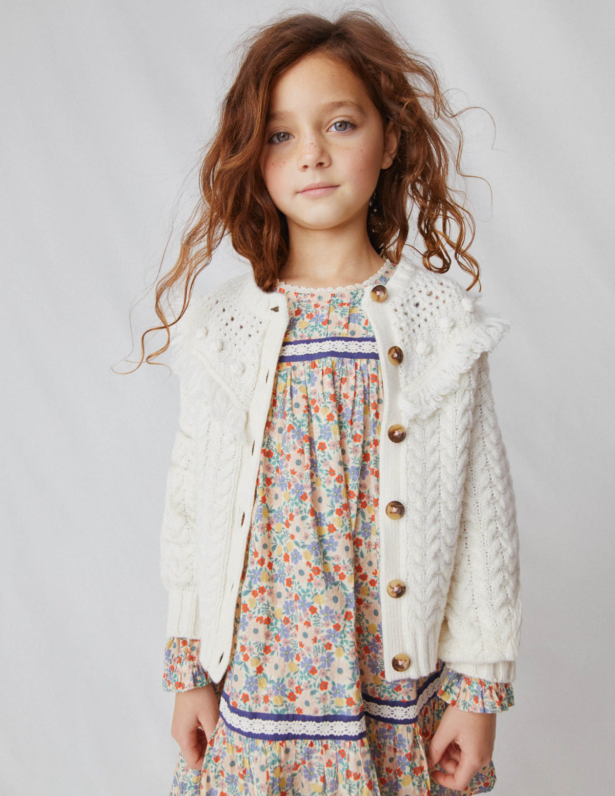 Lace Trim Woven Dress-Vanilla Pod Floral - Image 4