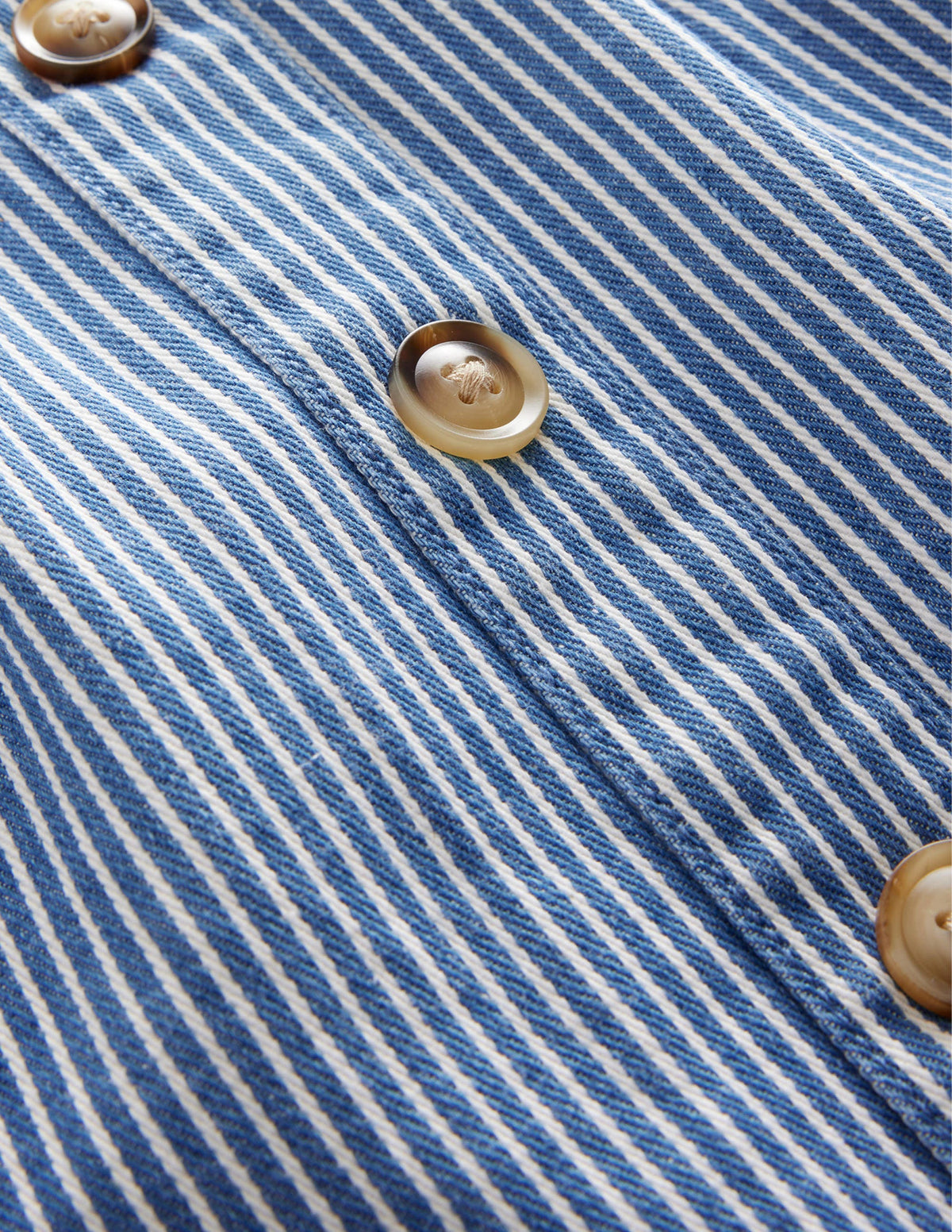 Denim Button Through Skirt-Indigo Ticking - Image 3