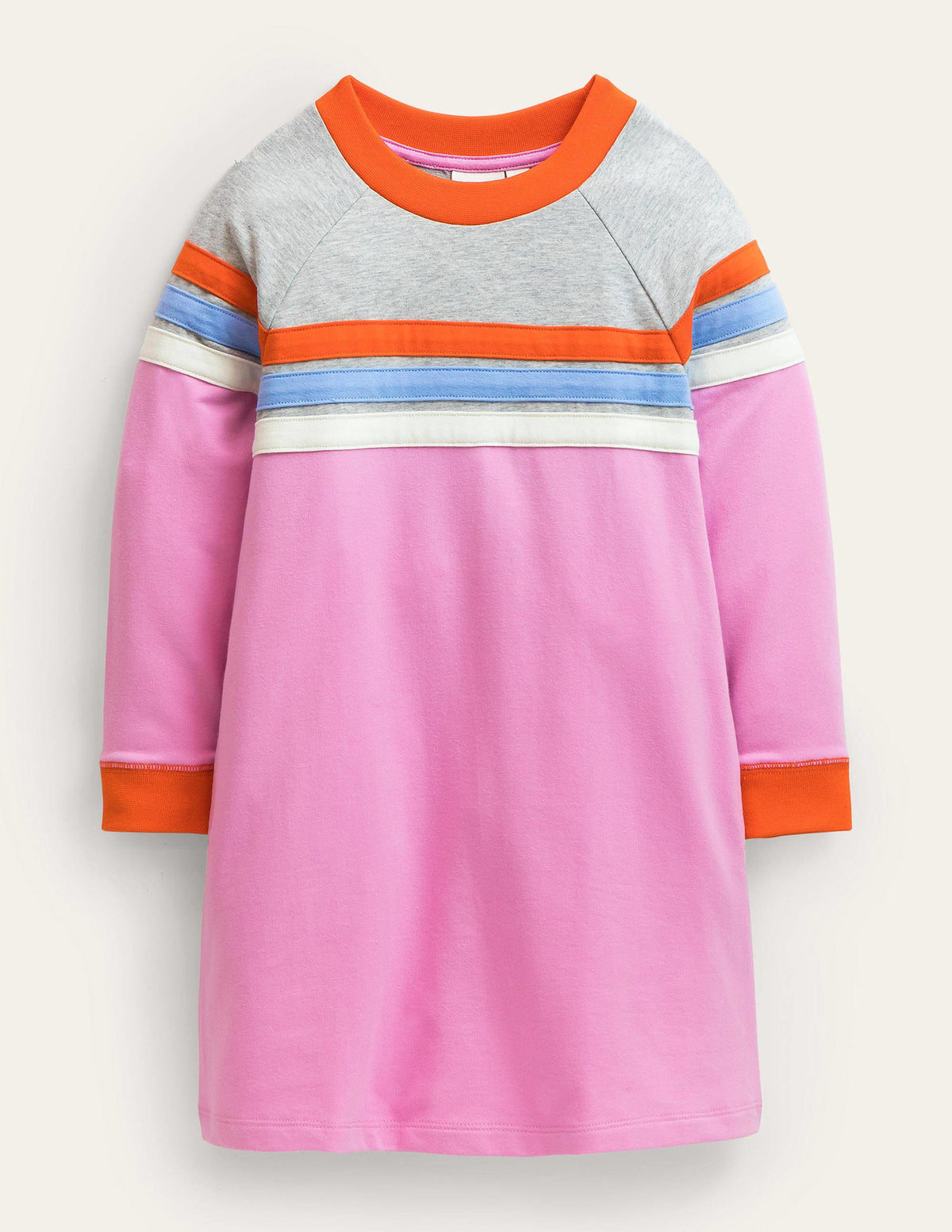 Sporty Raglan Dress-Lilac Chiffon Stripe-1