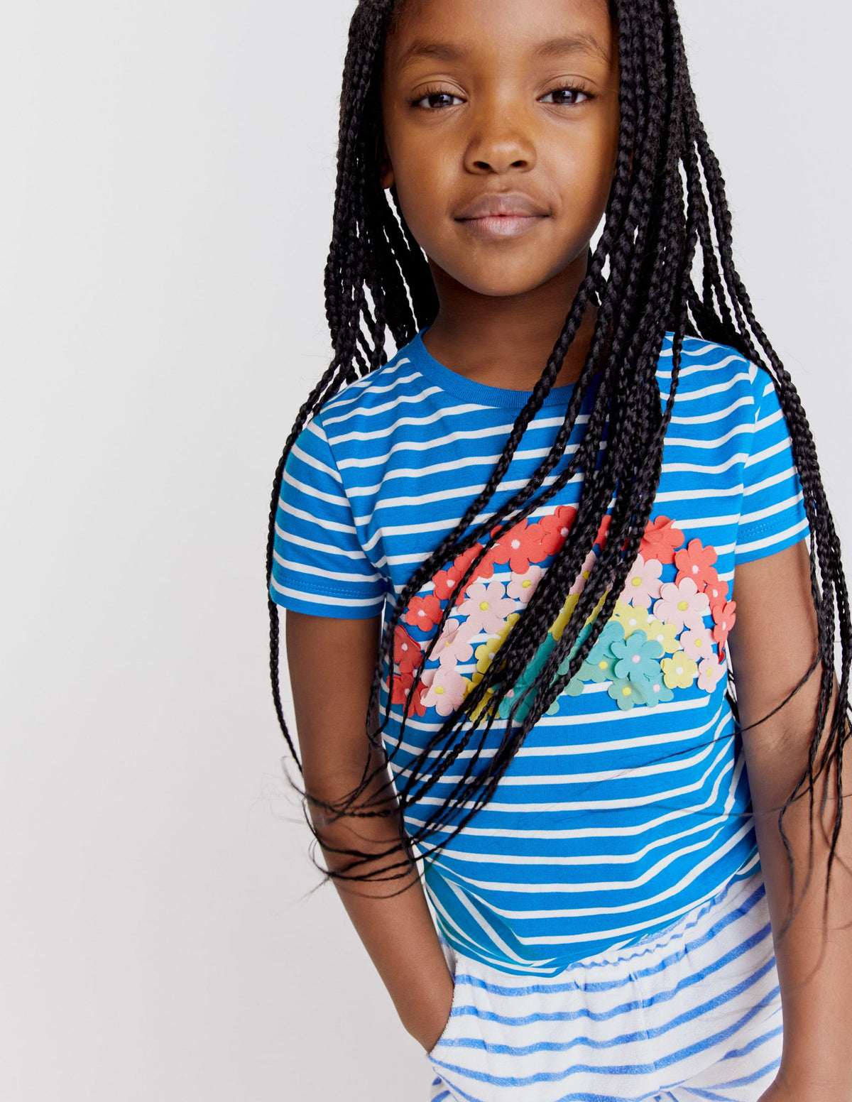 Flutter T-Shirt-Bright Marina/Ivory-5