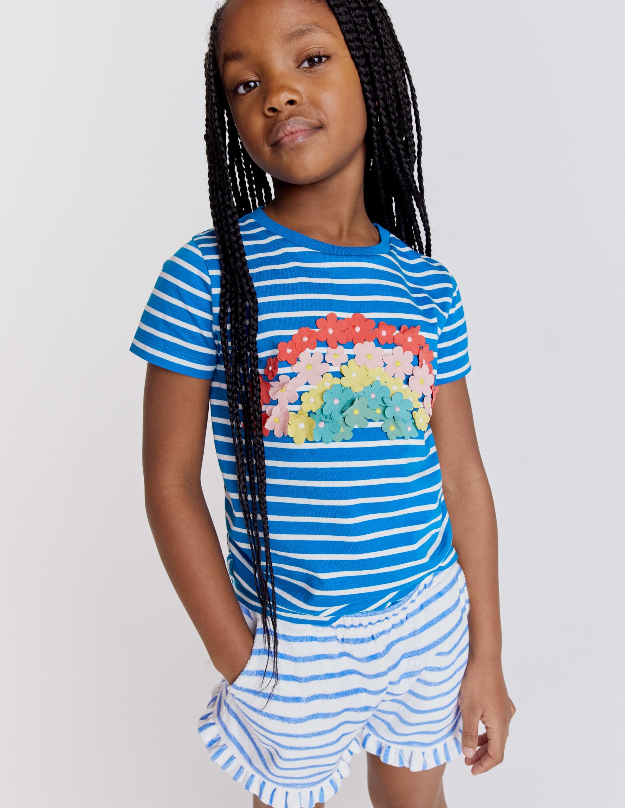 Flutter T-Shirt-Bright Marina/Ivory - Image 6