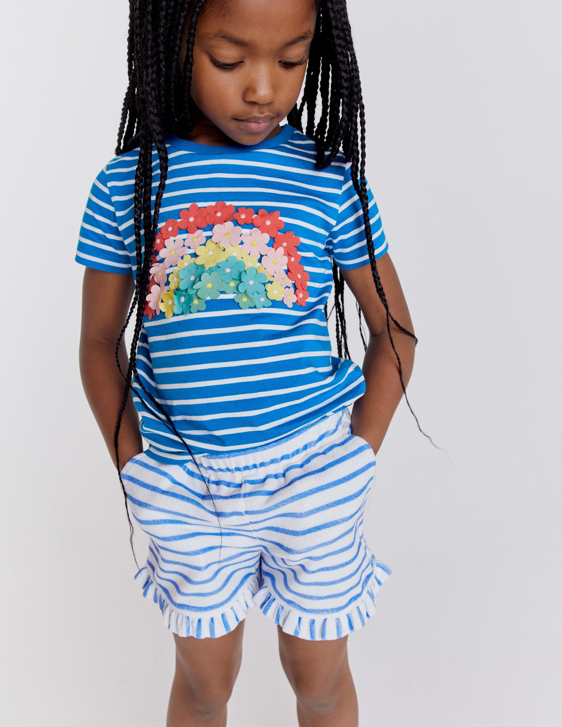 Flutter T-Shirt-Bright Marina/Ivory-8