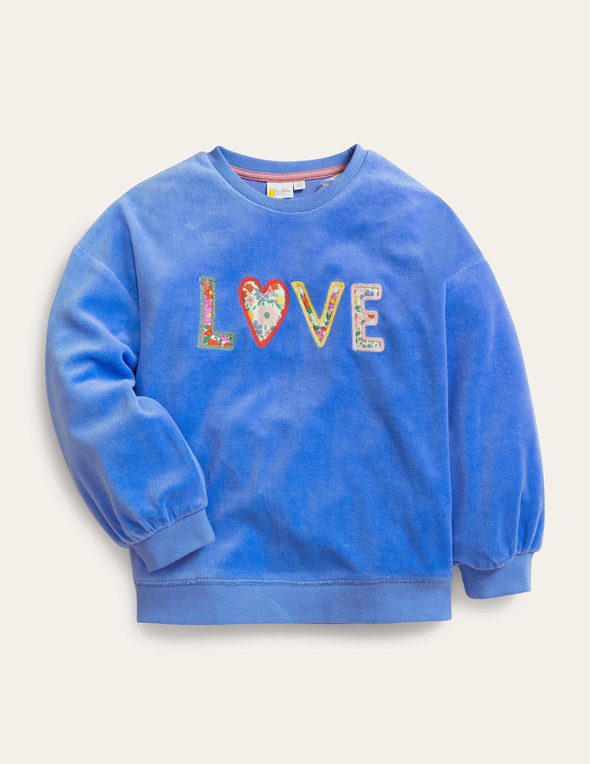 Velour Logo Sweat-Blue Marl Love - Image 1