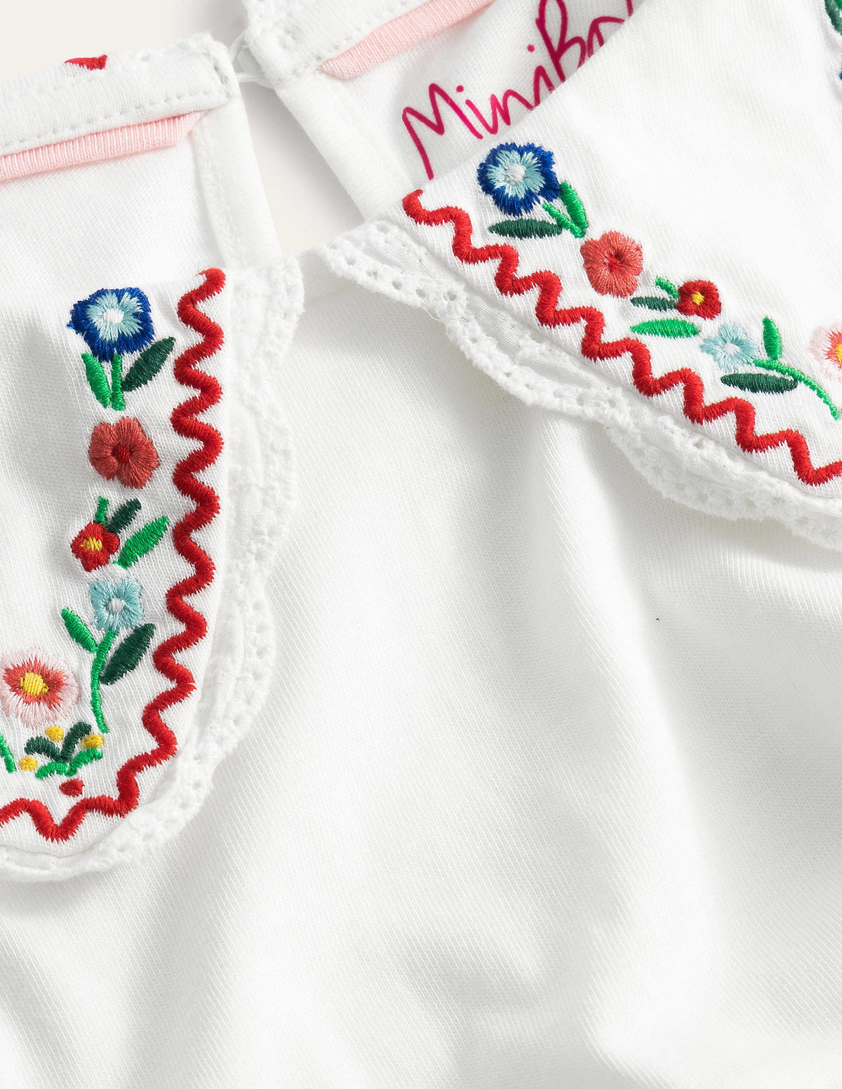 Collared Jersey Top-Ivory - Image 3
