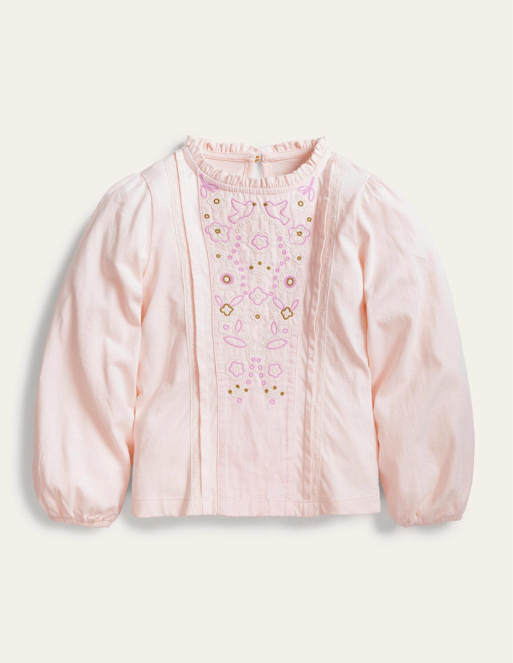 Lace Mix Jersey Top-Boto Pink-1