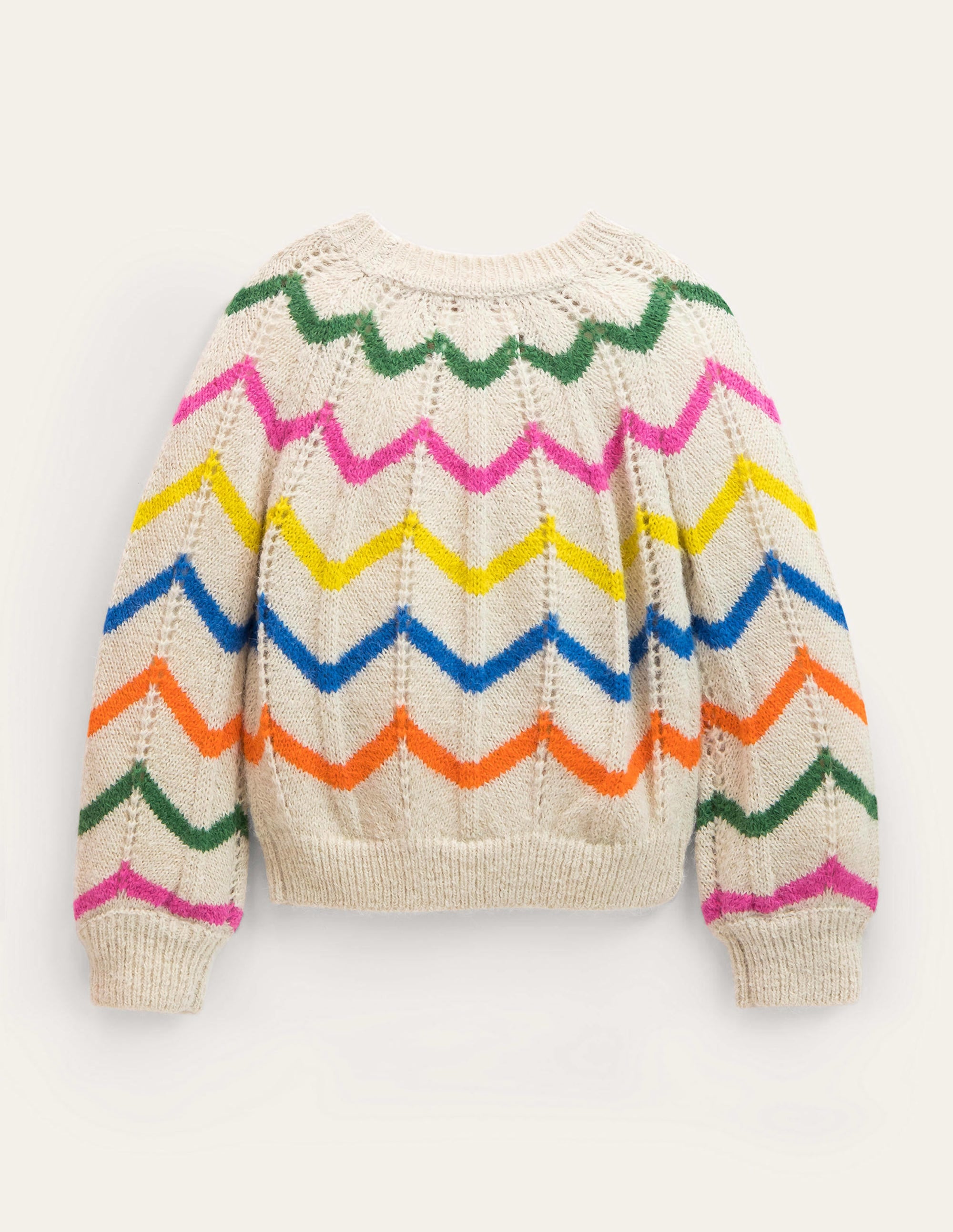 Fun Sweater-Ecru Marl Scallop Stripe - Image 2