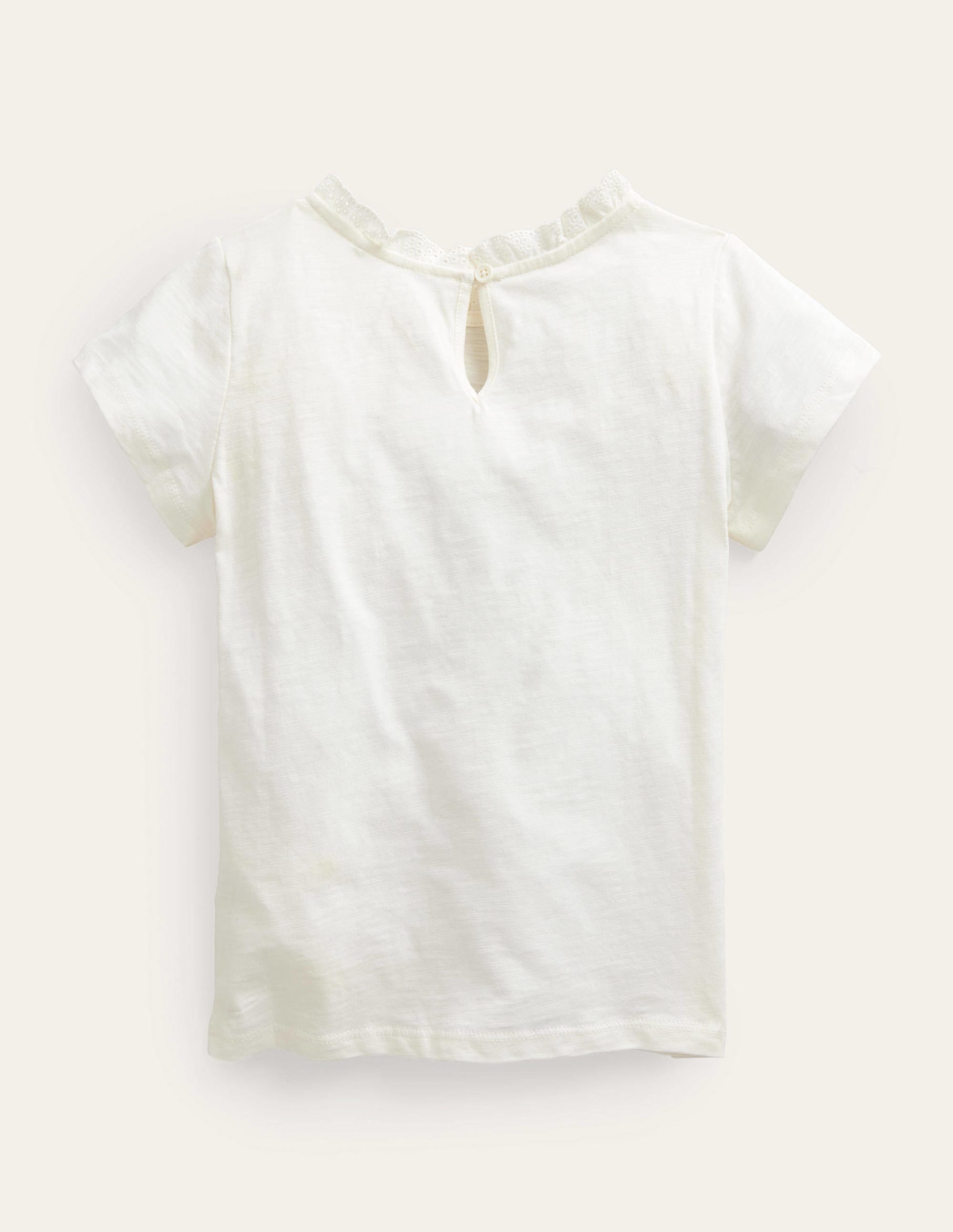 Broderie Pocket T-shirt-Ivory - Image 2
