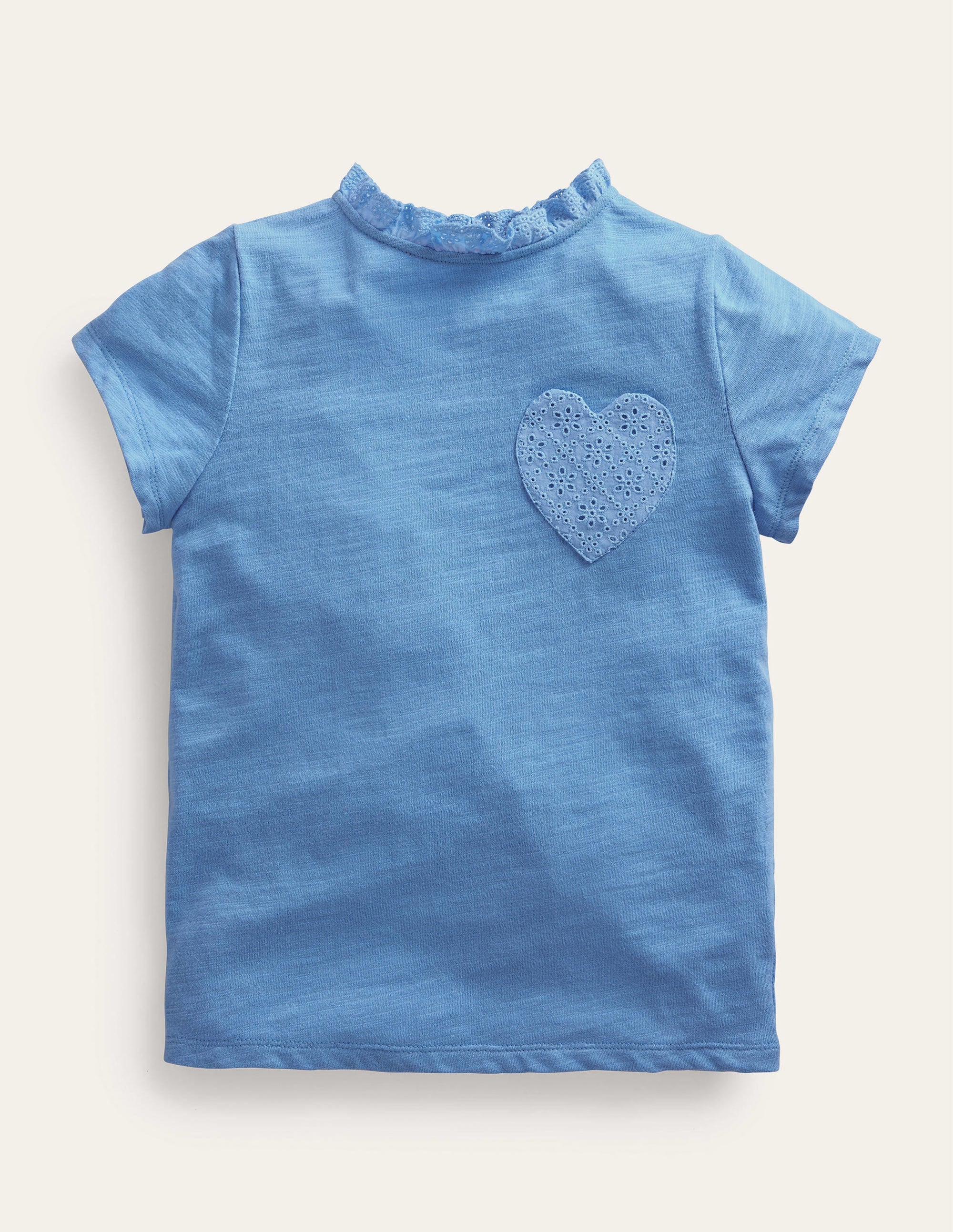 Broderie Pocket T-shirt-Vista Blue - Image 1