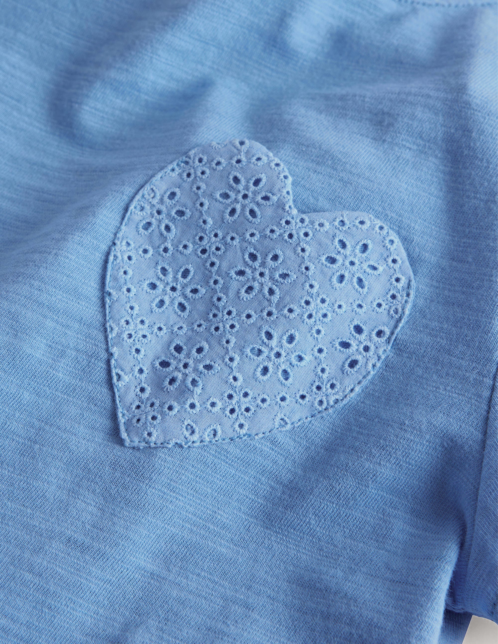Broderie Pocket T-shirt-Vista Blue - Image 3