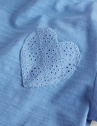 Broderie Pocket T-shirt-Vista Blue-3