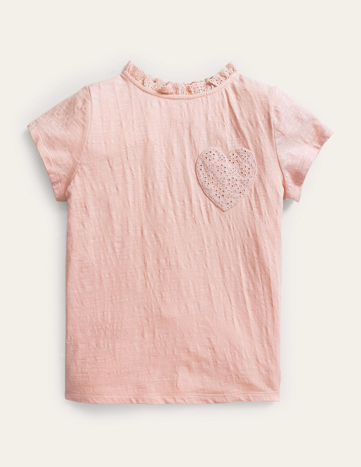 Broderie Pocket T-shirt-Boto Pink-1