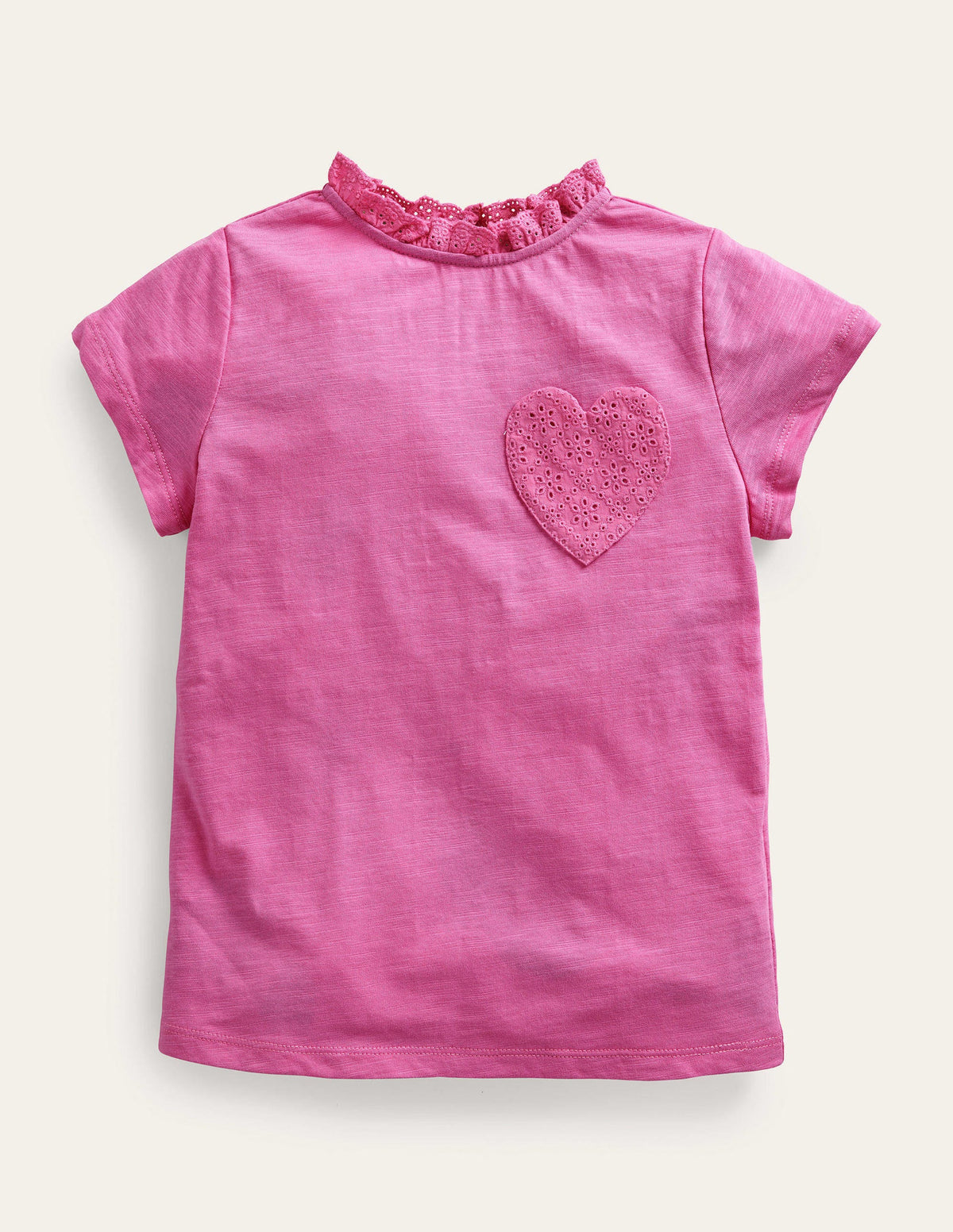 Broderie Pocket T-shirt-Tickled Pink - Image 1