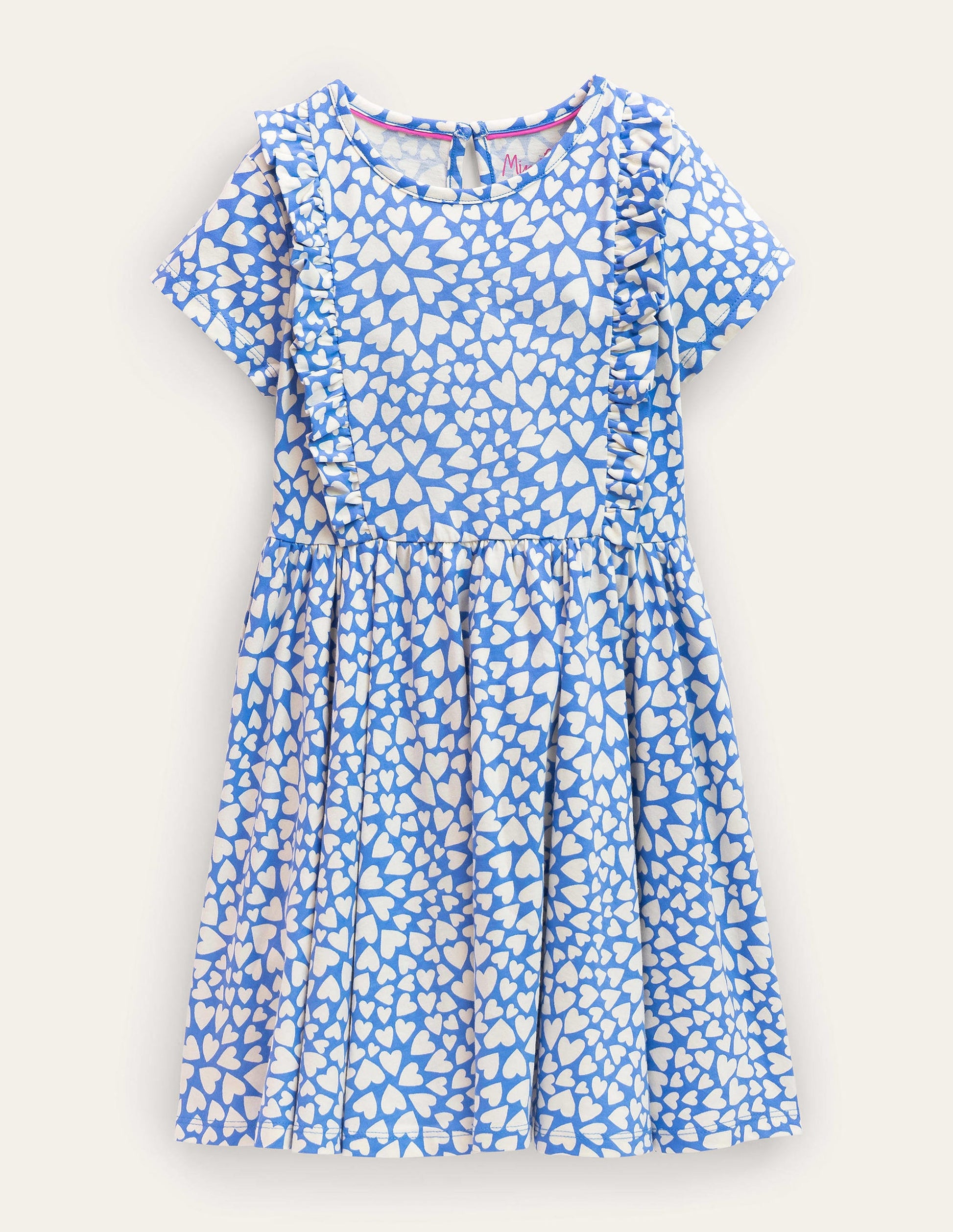 Frilly Twirly Dress-Penzance Blue Hearts-1