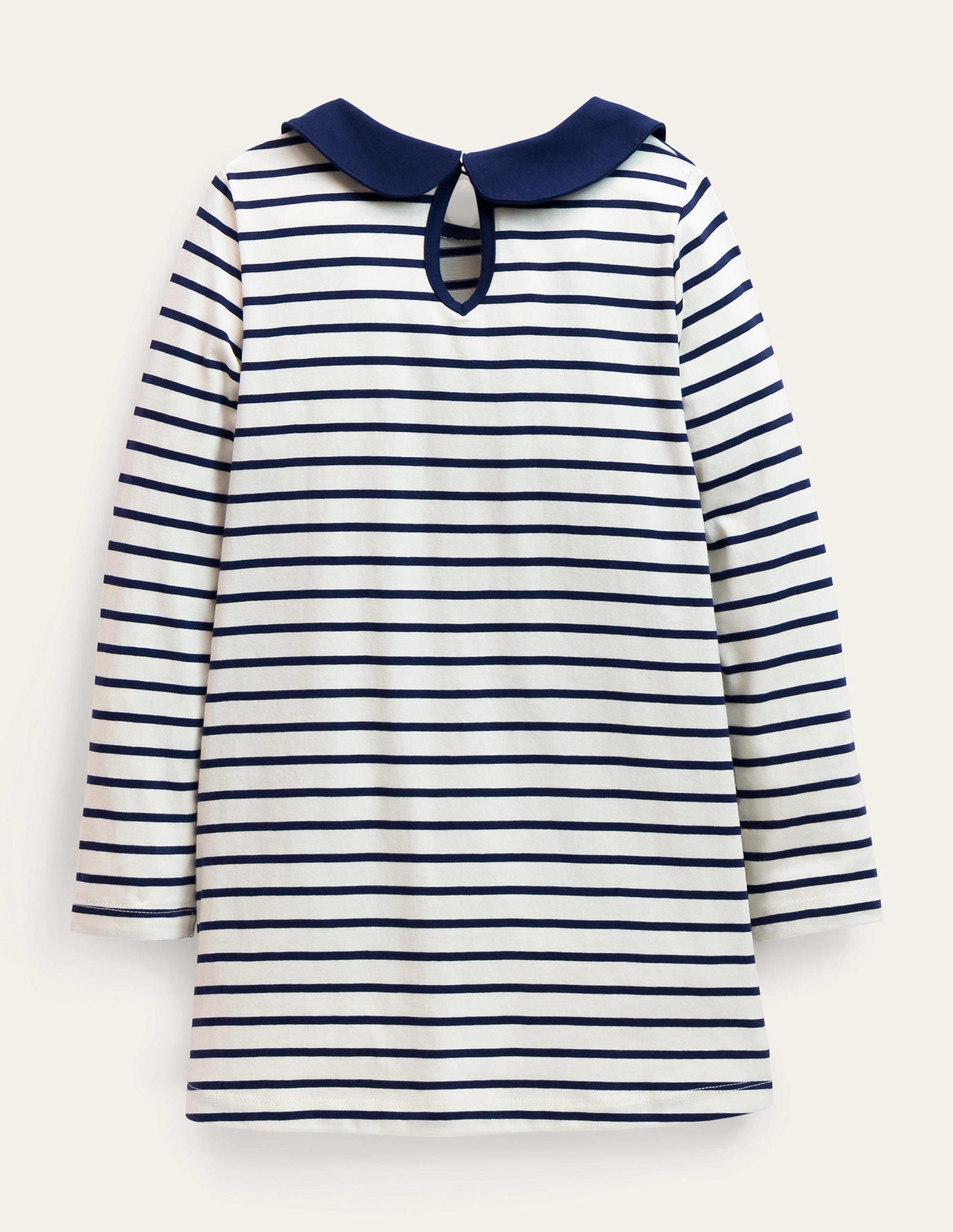 Jersey Pocket Tunic-Ivory/College Navy Birds-2