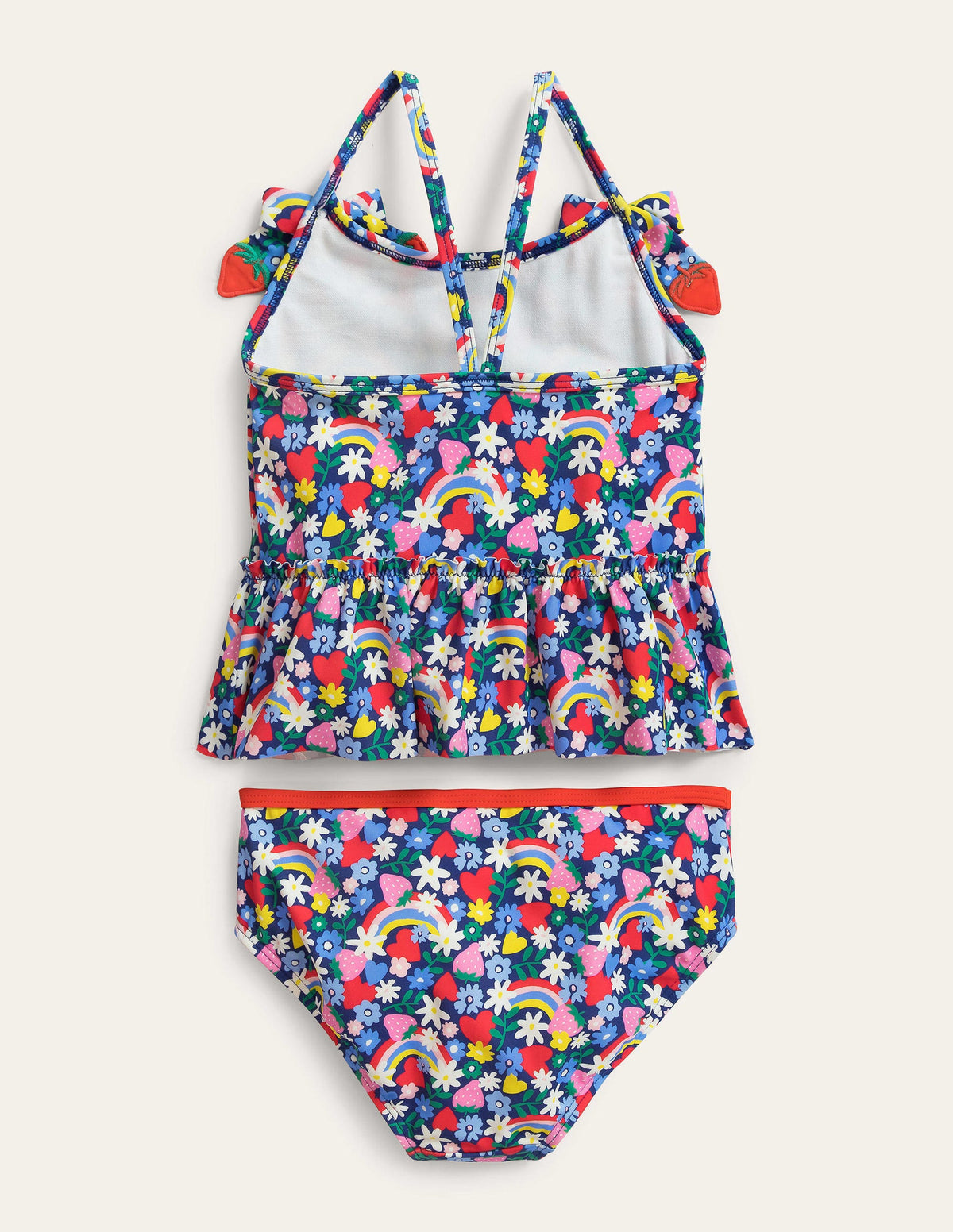 Tankini Set-Ivory and Multi Rainbow Ditsy - Image 2