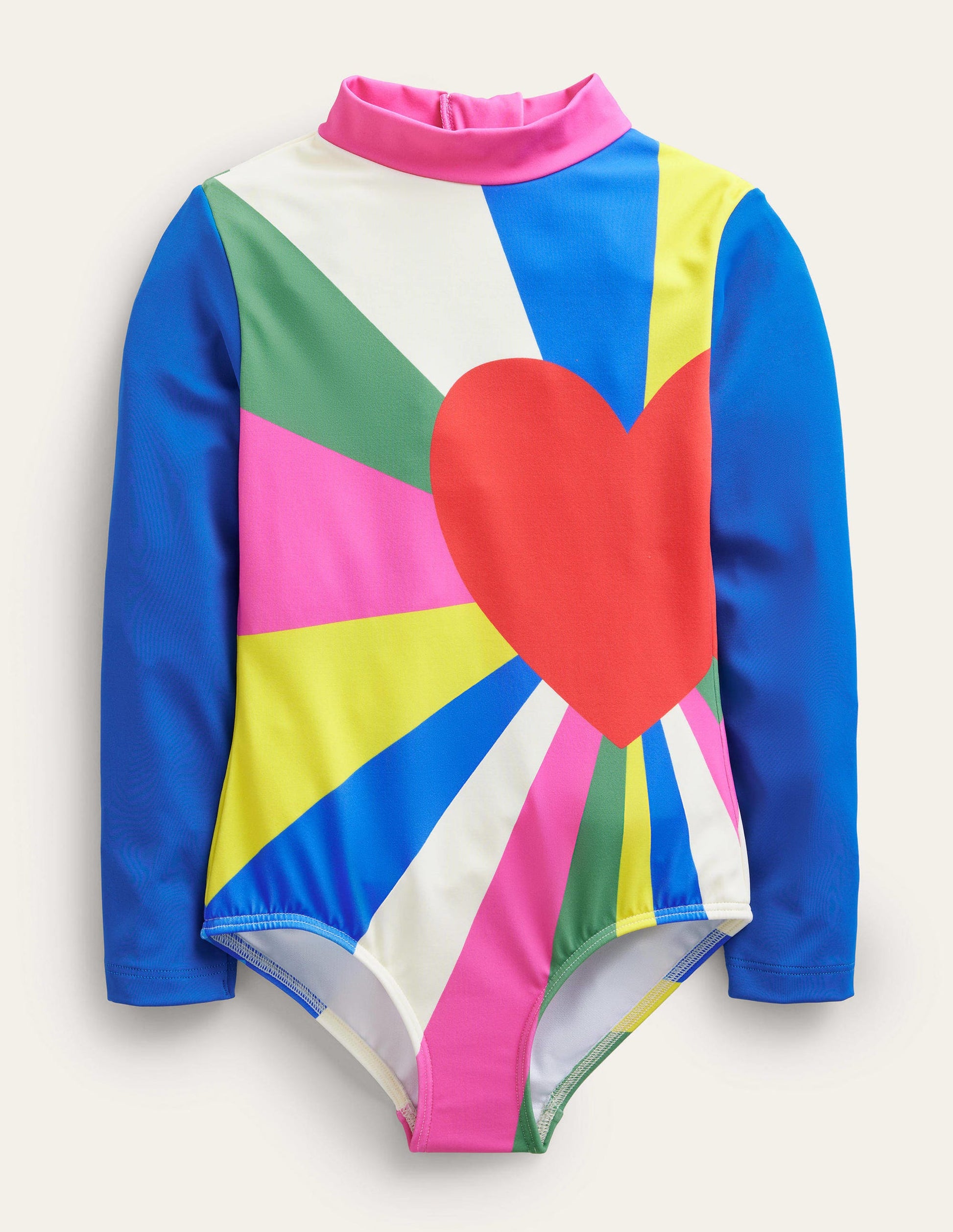 Printed Long Sleeve Swimsuit-Multi-1