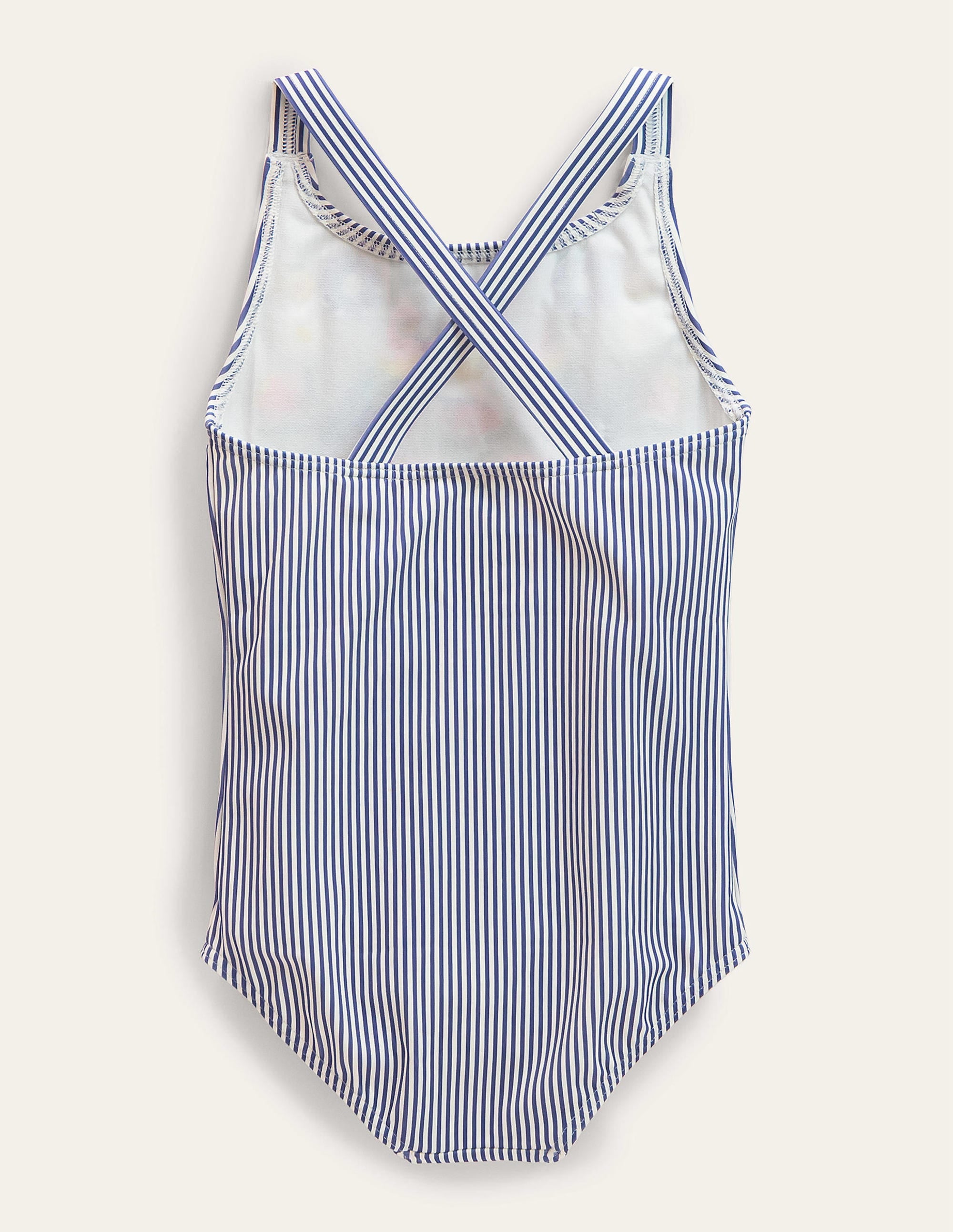 Embroidered Swimsuit-Starboard Ivory Stripe, Parrot - Image 2