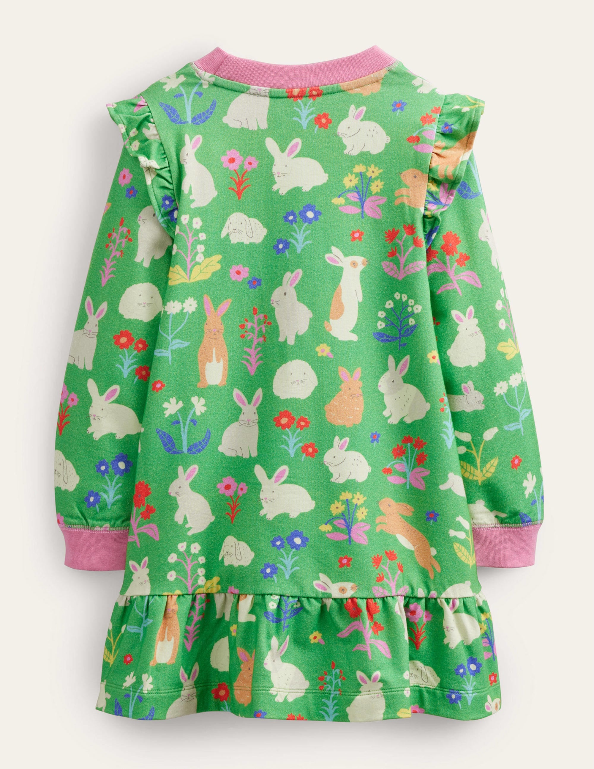 Cosy Sweat Dress-Aloe Green Bunnies - Image 2