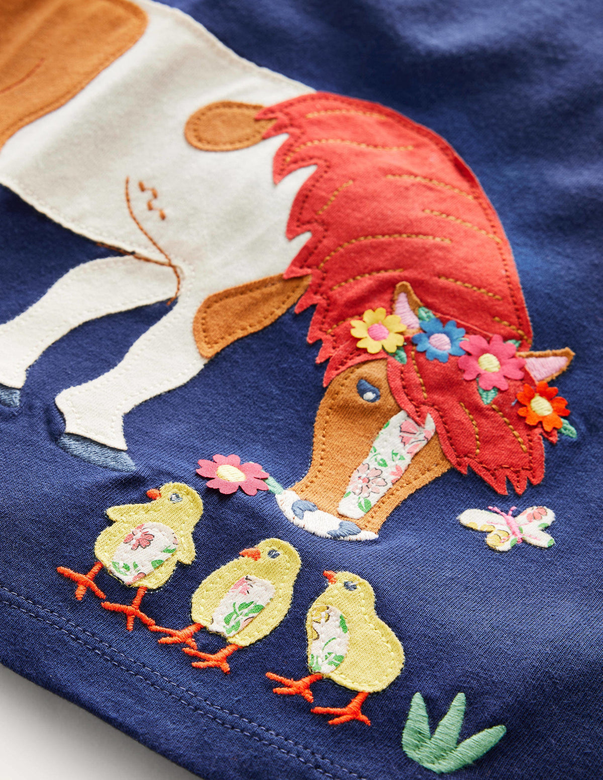 Long Sleeve Appliqué Top-Starboard Blue Horse - Image 3
