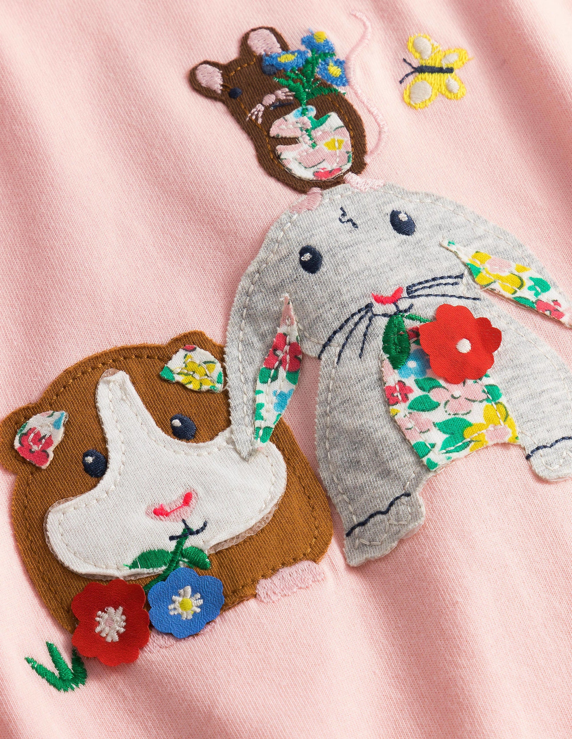 Long Sleeve Appliqué Top-Pink Guinea Pig-3