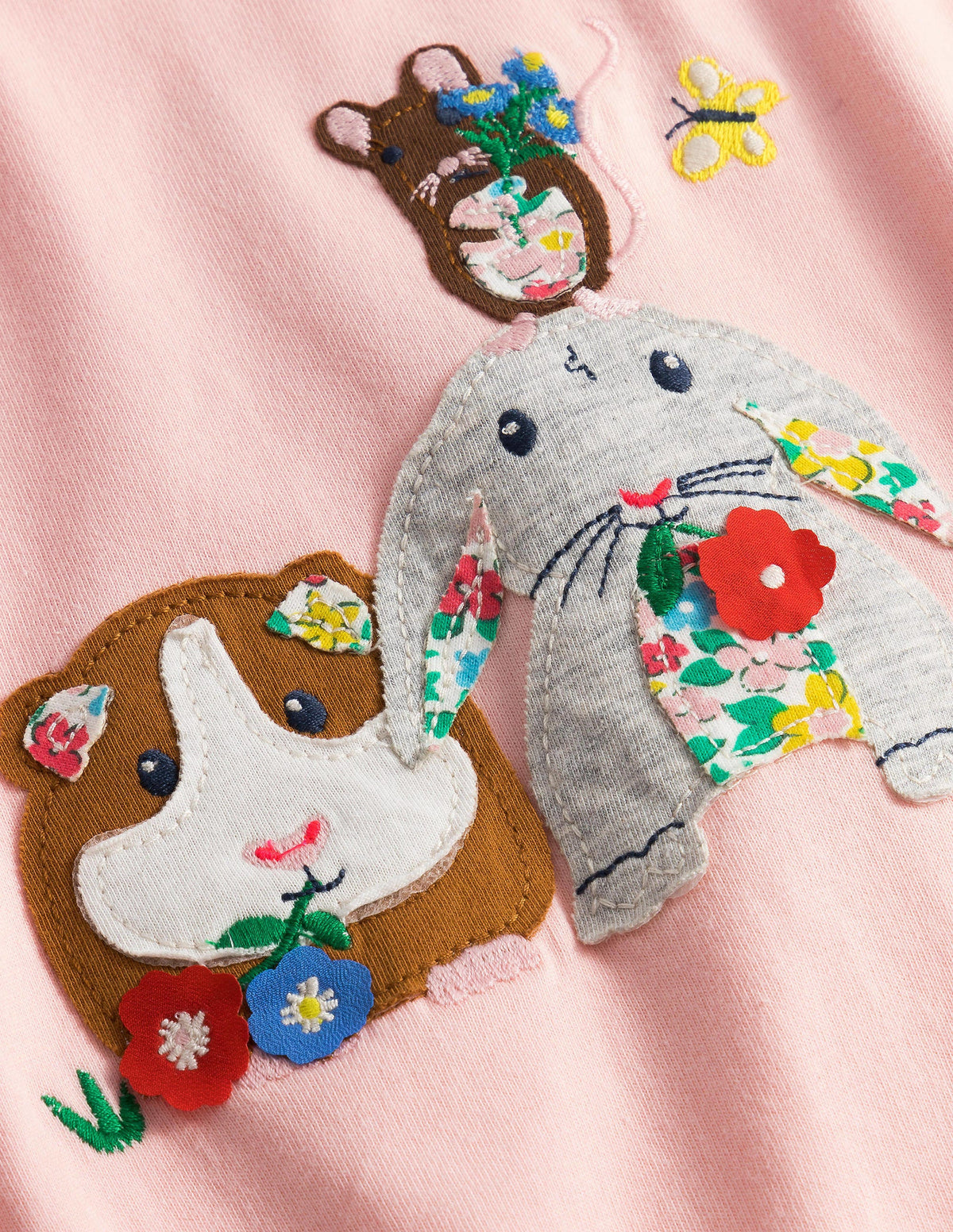 Long Sleeve Appliqué Top-Pink Guinea Pig - Image 3