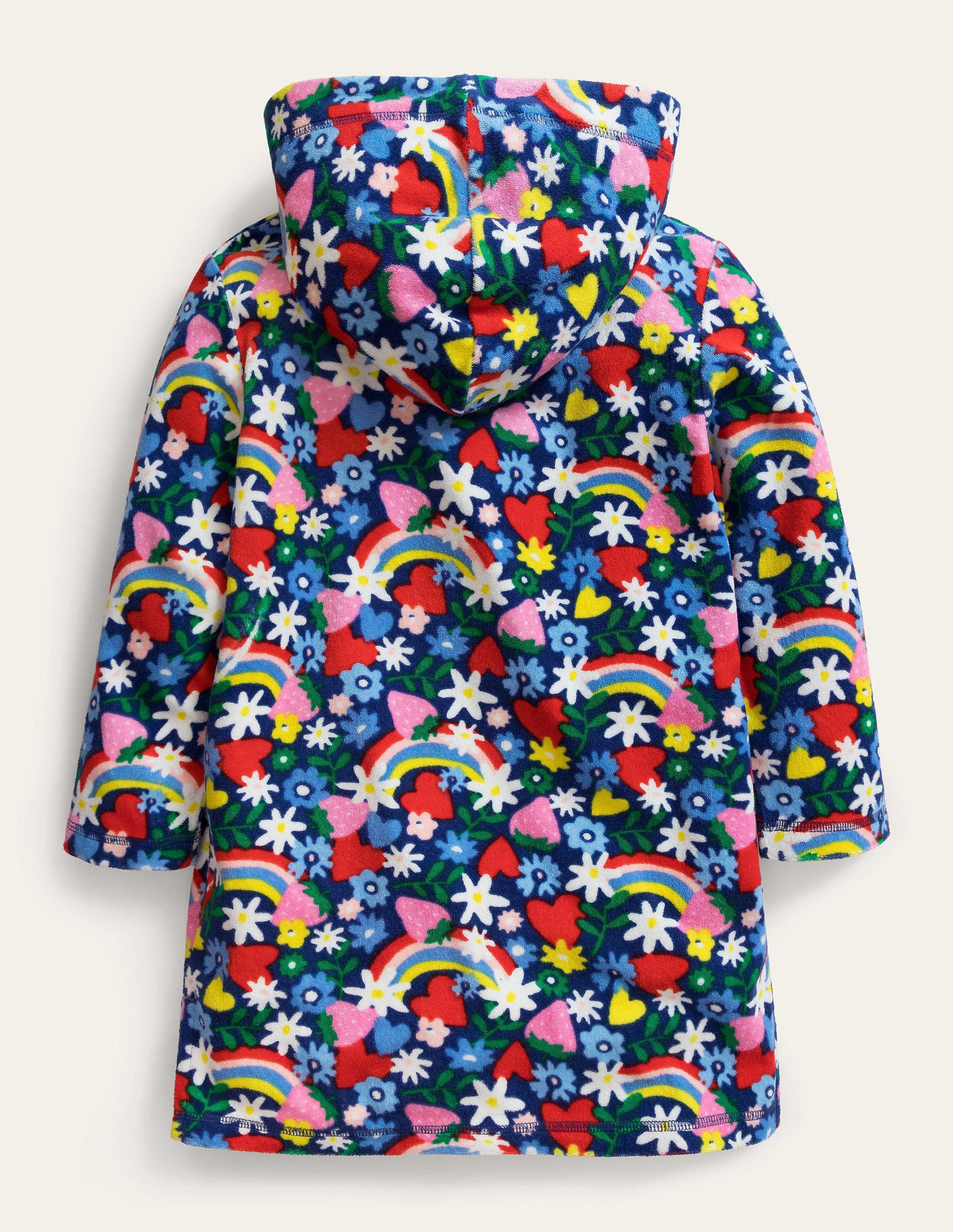 Pattern Towelling Beach Dress-Multi Rainbow Ditsy-2